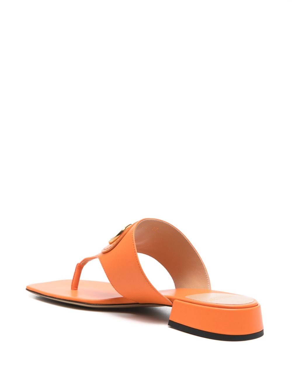 VLogo leather slides - 3