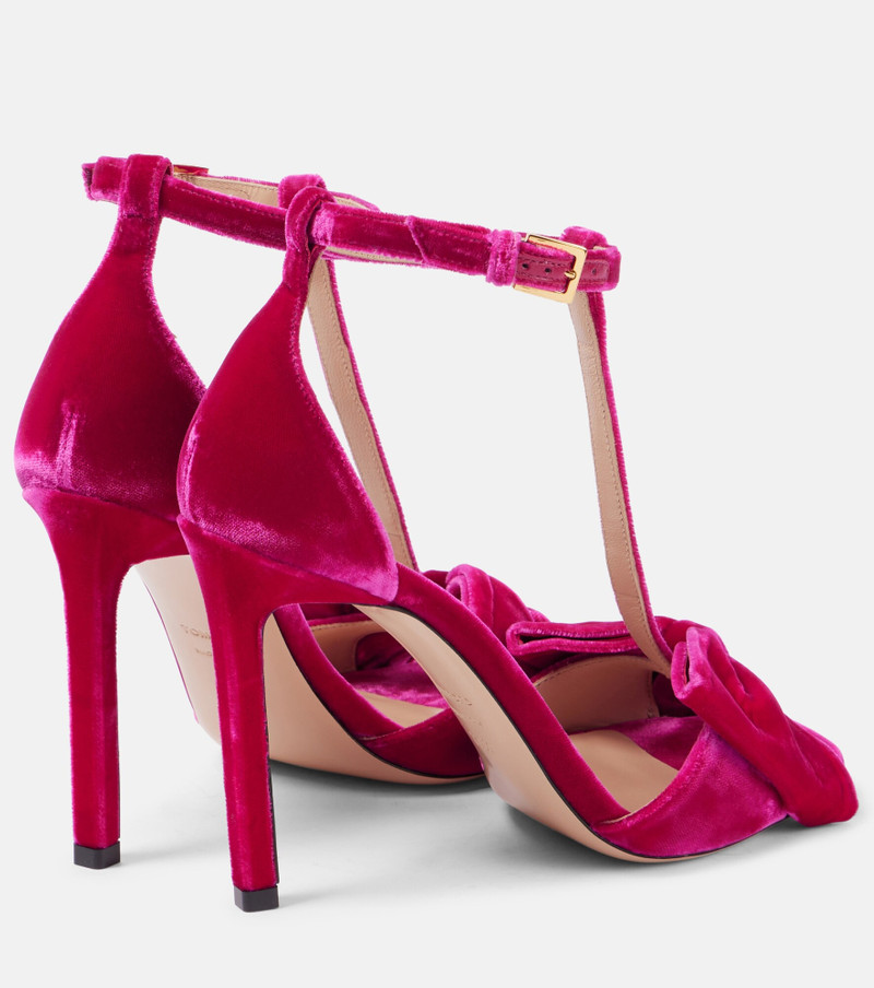 TOM FORD Brigitte bow-detail velvet sandals outlook