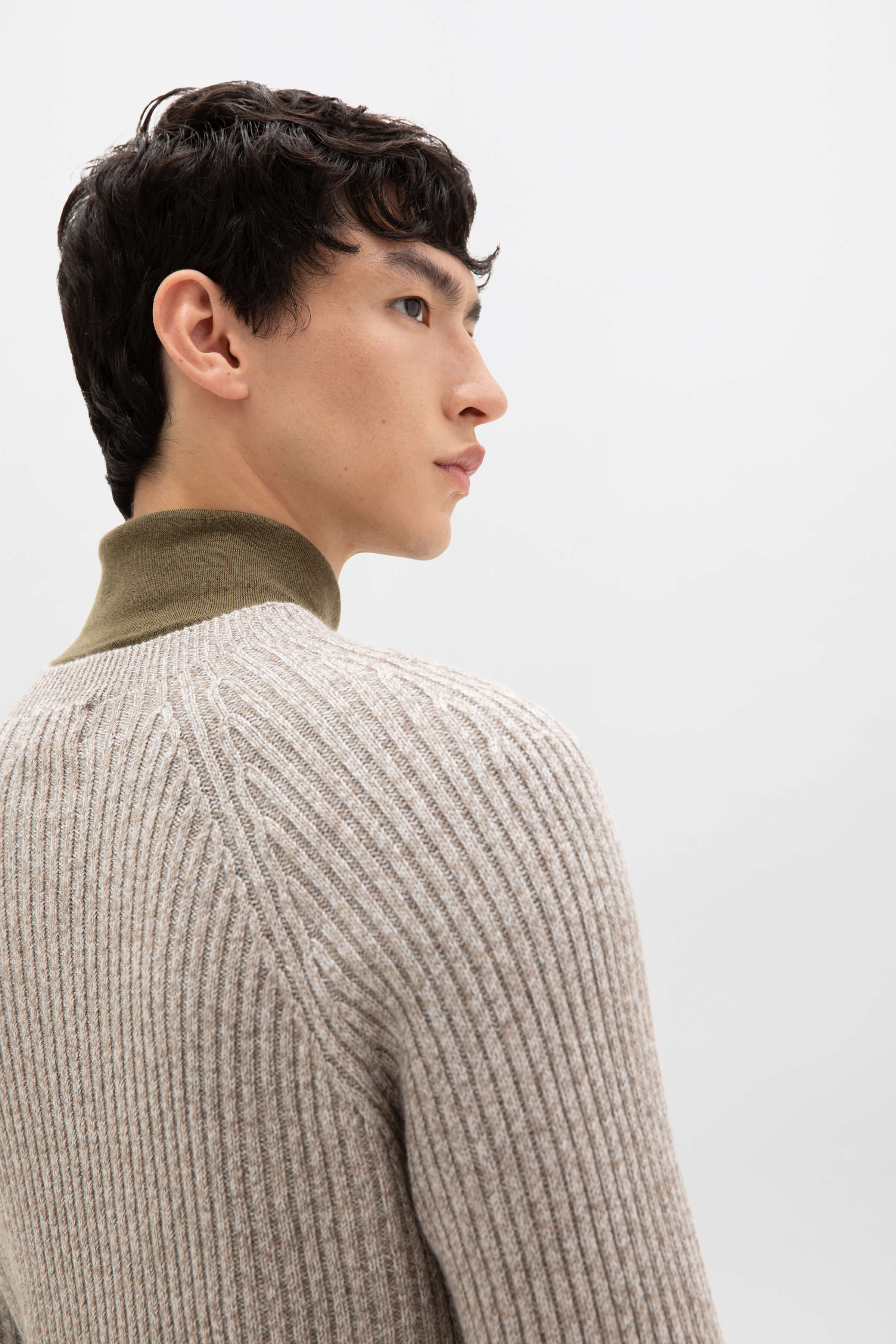 Ribbed Cashmere Beige Jumper - 6