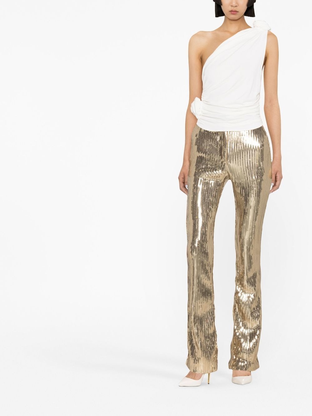 draped one-shoulder top - 2