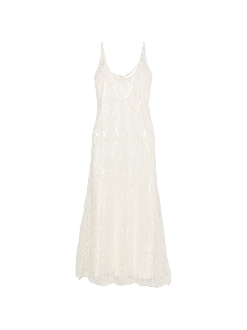 crochet-knit sleeveless midi dress 1