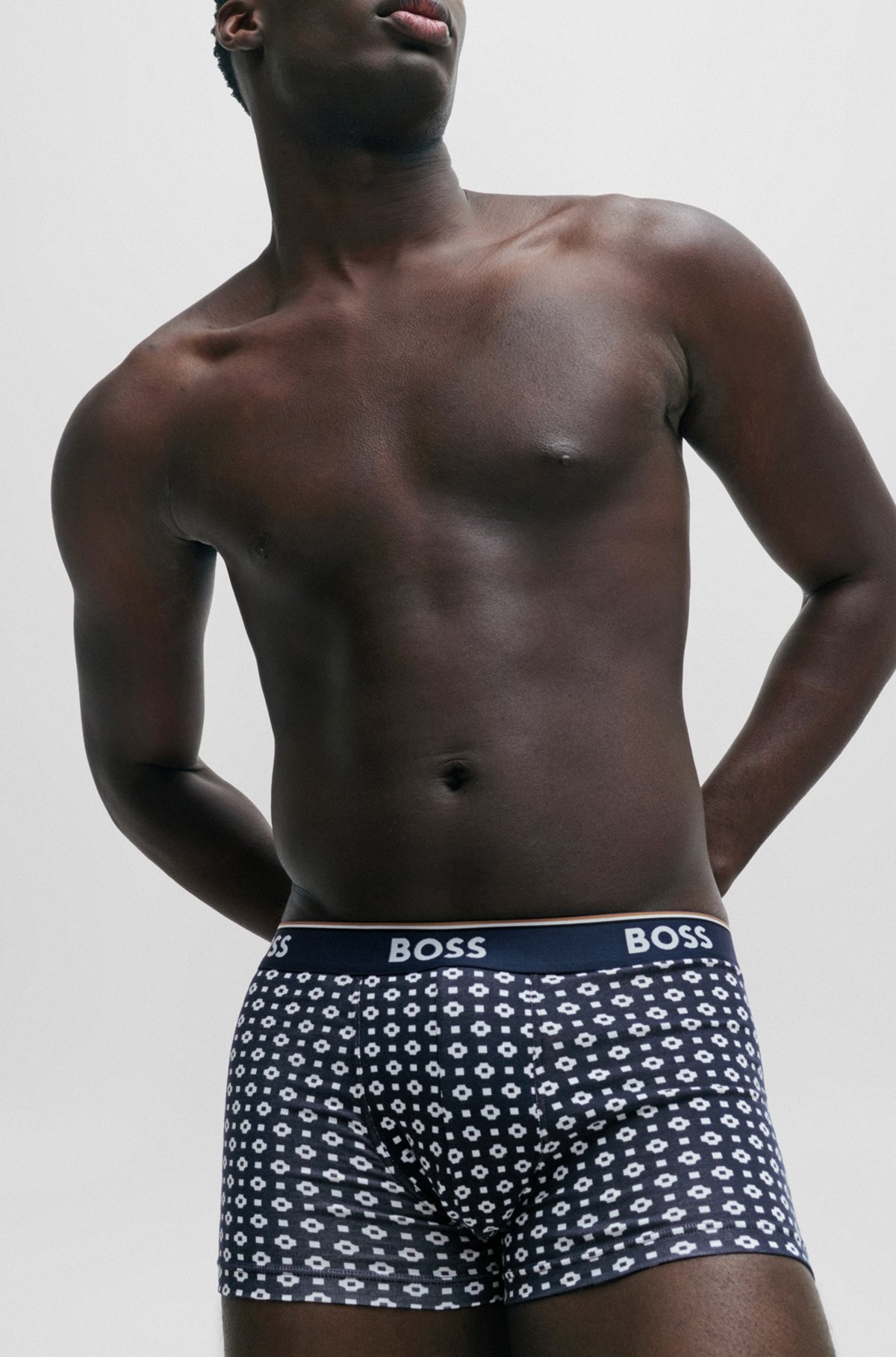 THREE-PACK OF STRETCH-COTTON TRUNKS WITH LOGO WAISTBANDS - 4