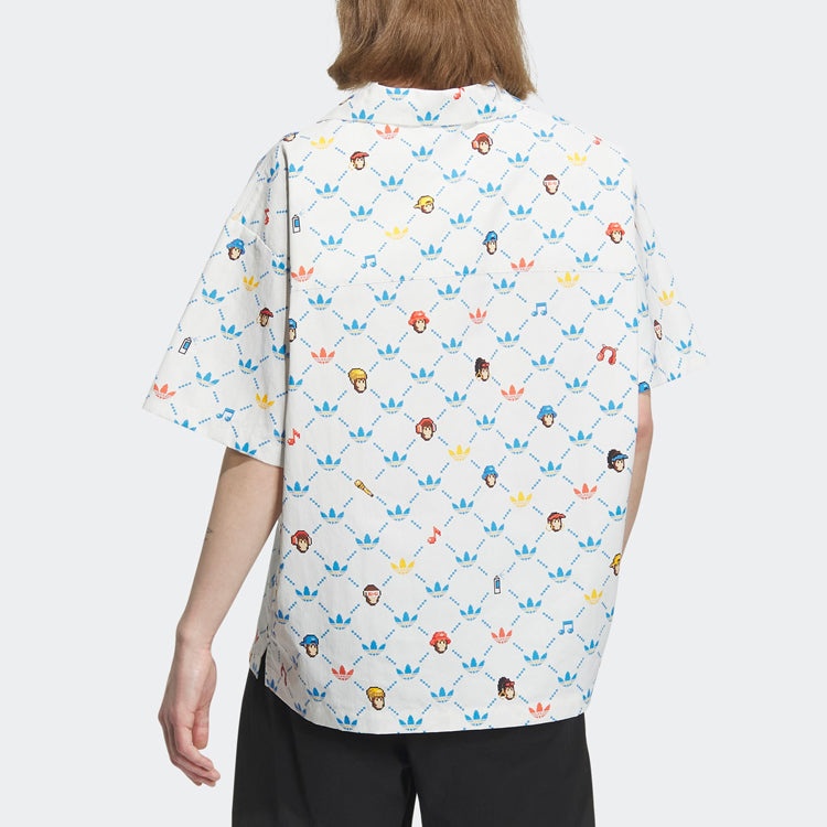adidas originals x Monkey Kingdom Allover Print Shirt 'White Multicolor' IP1803 - 3