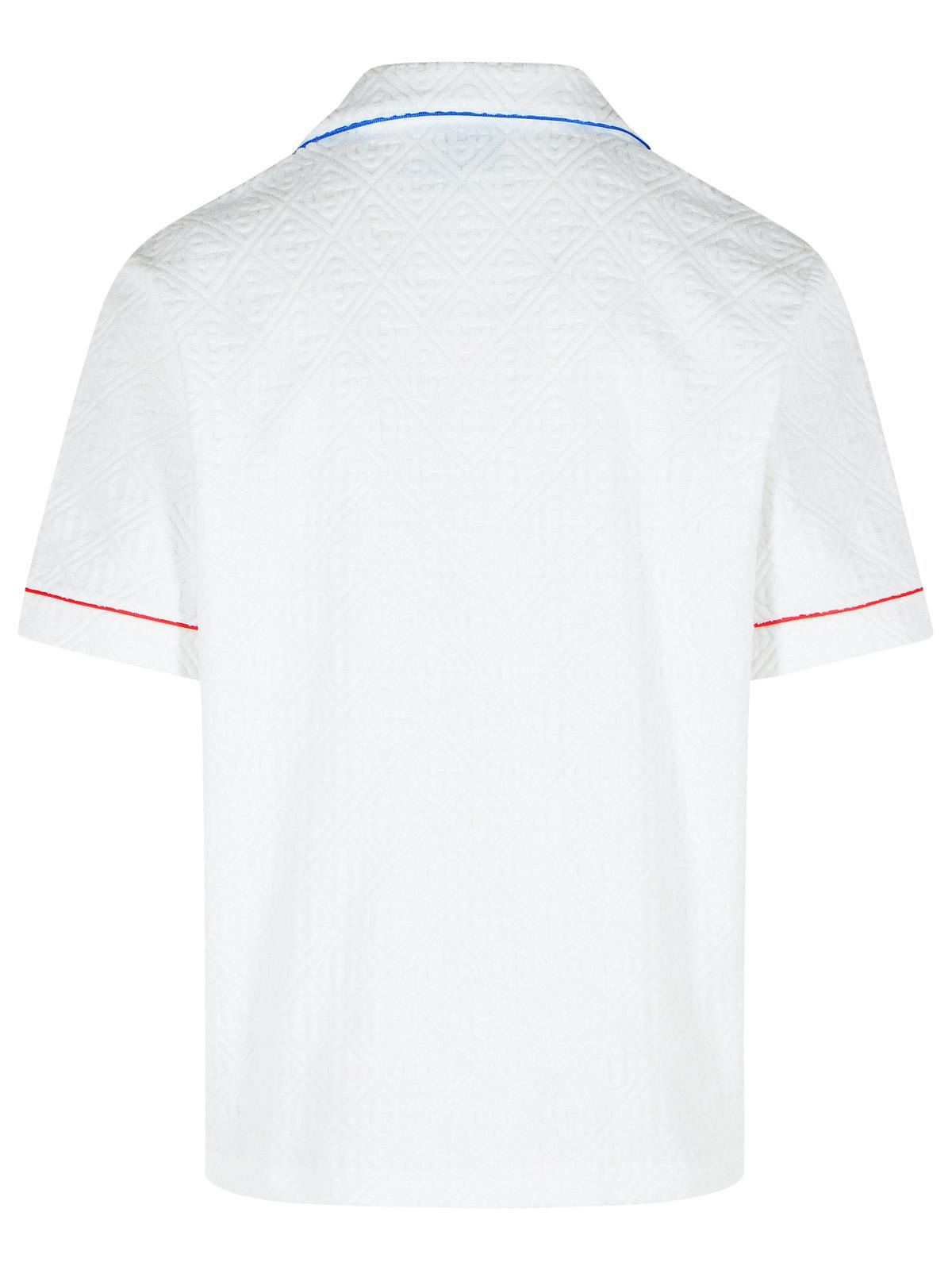 Casablanca Short Sleeved Shirt In Jacquard Cotton Blend Terry Cloth With White Monogram Men - 3