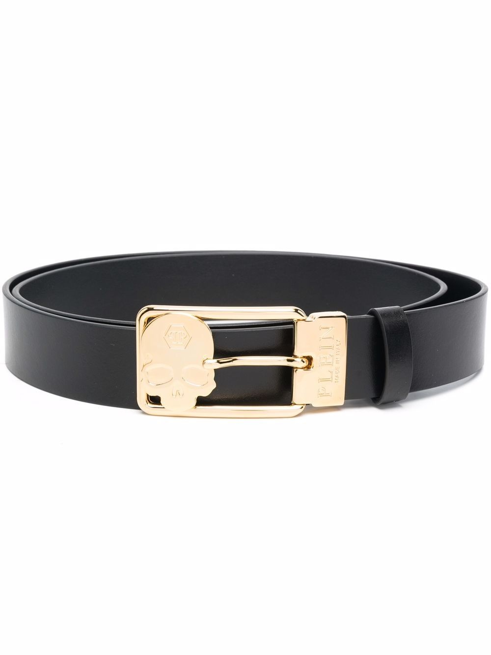 buckle-fastening leather belt - 1