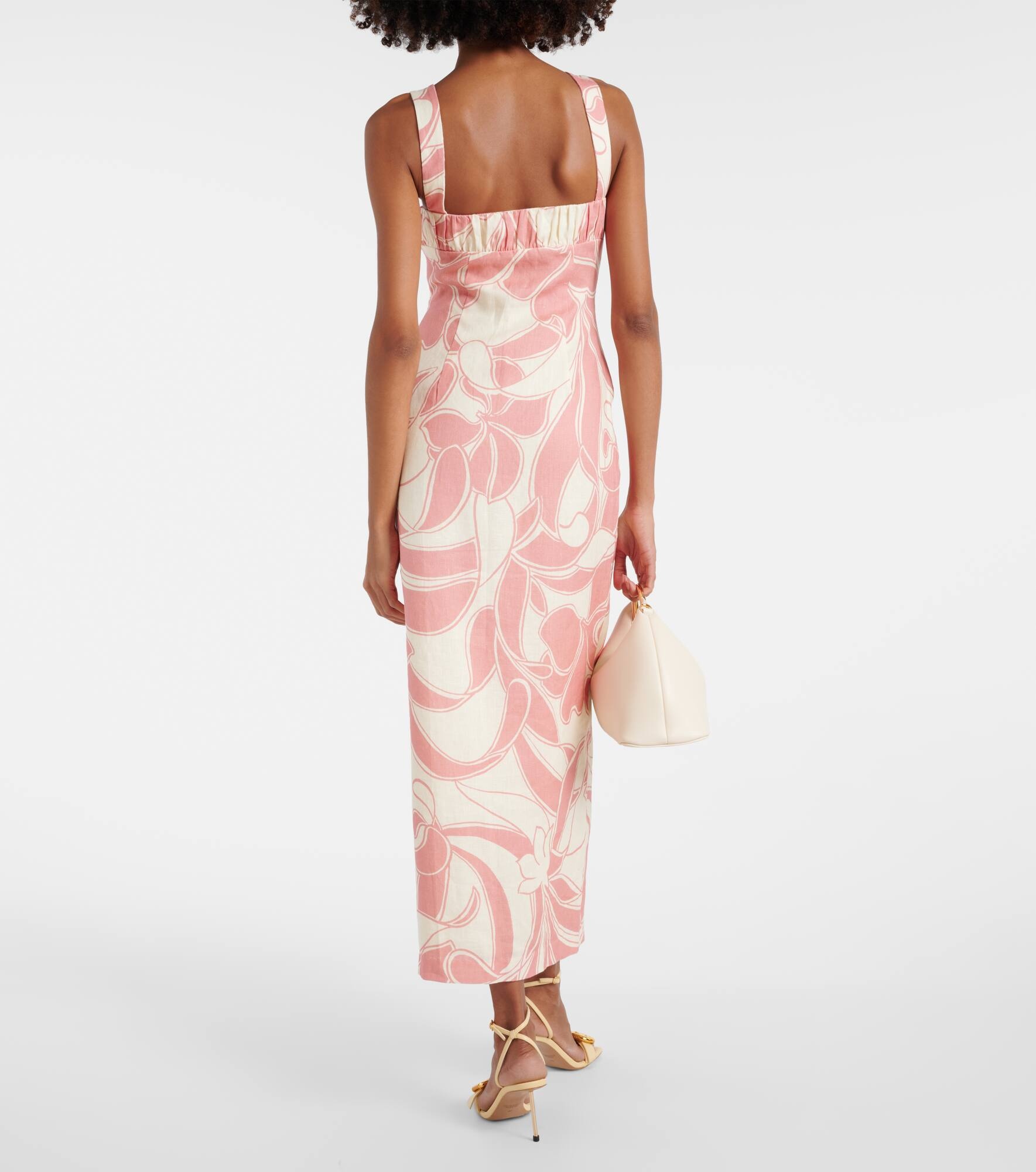 Belletto printed linen midi dress - 3