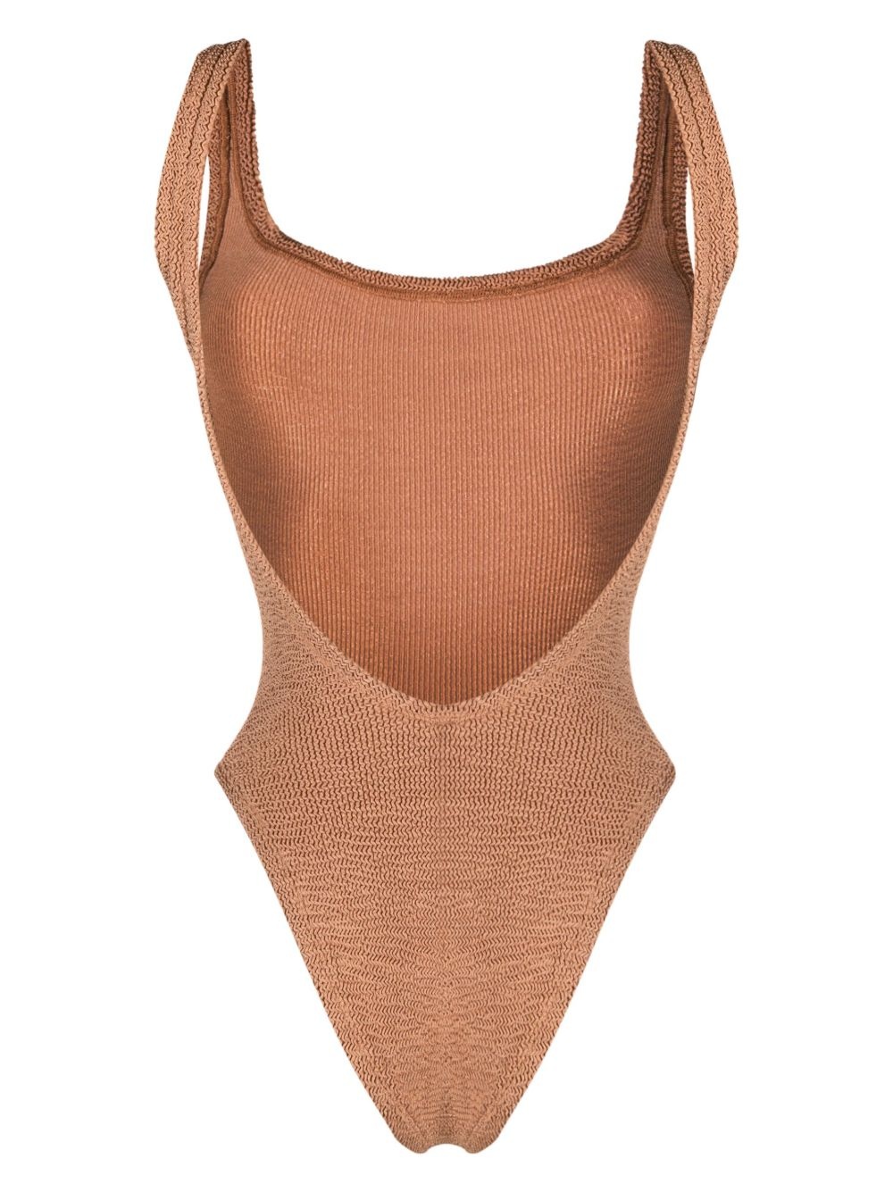 open-back crinkled-finish swimsuit - 2