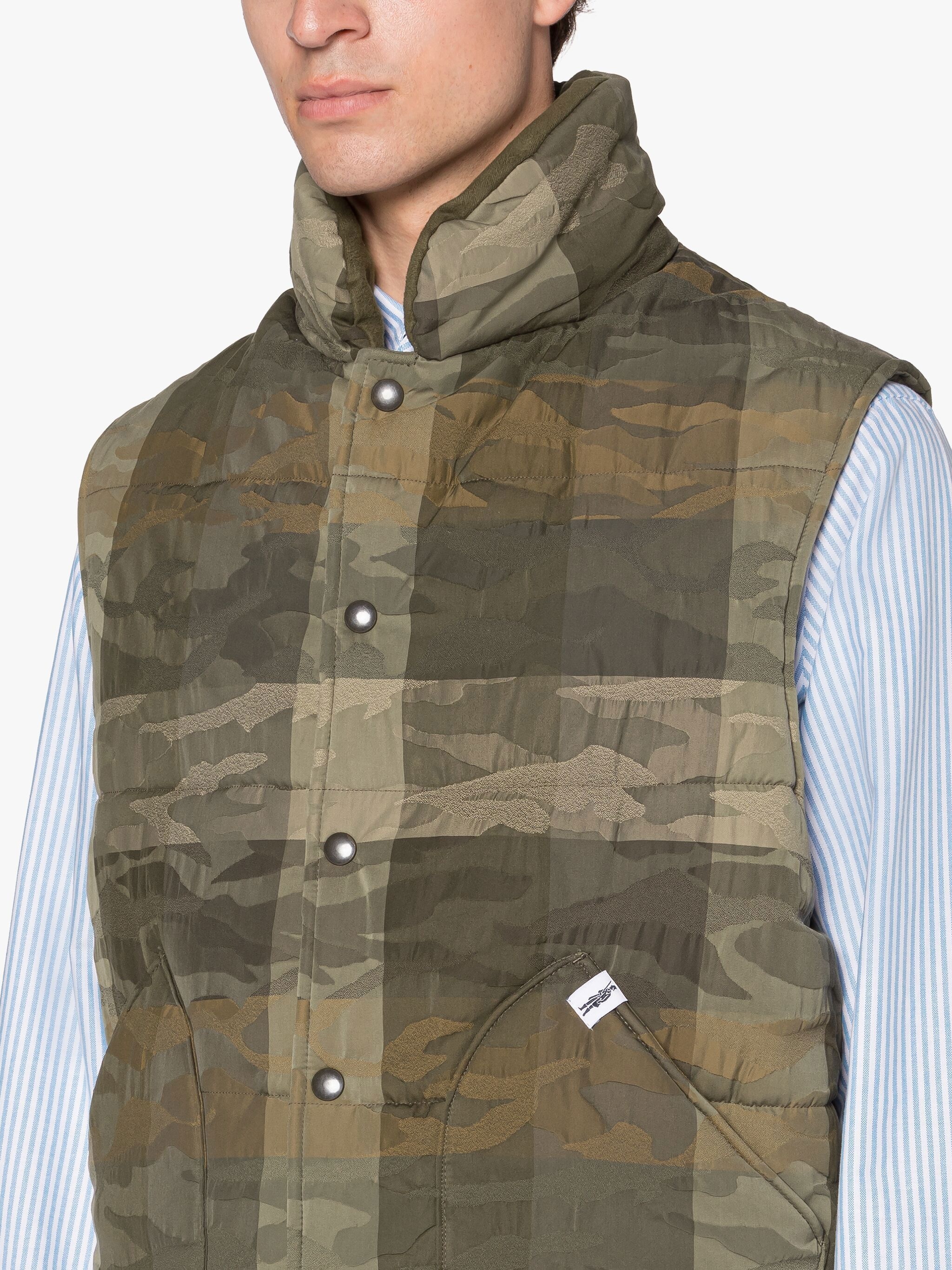 OSAKA MILITARY CAMO COTTON & NYLON GILET - 5