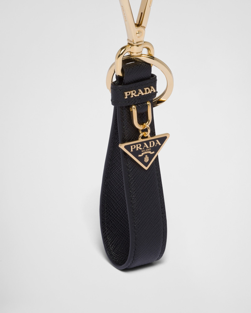 Prada Saffiano leather keychain outlook