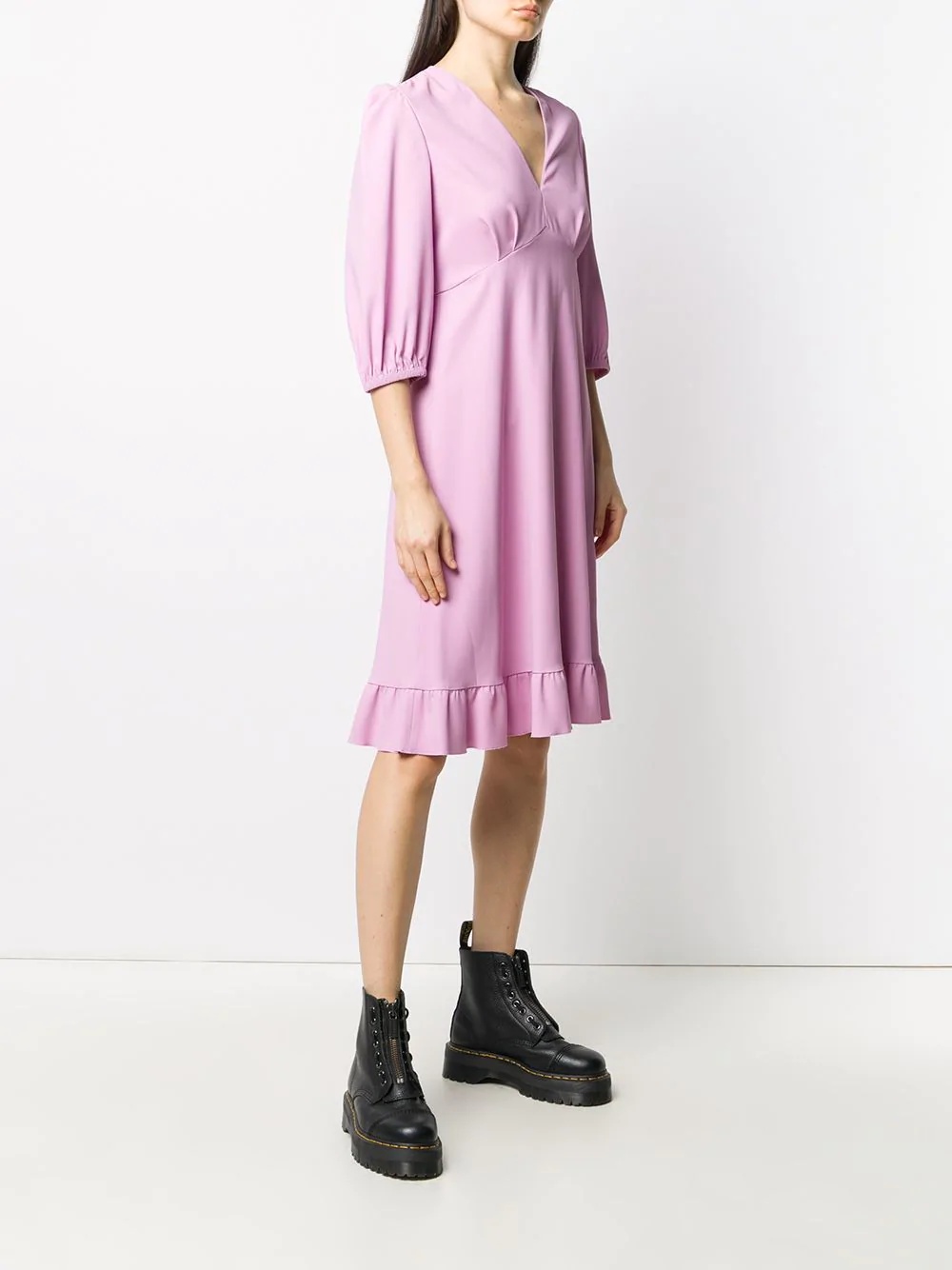 ruffled-hem midi dress - 3