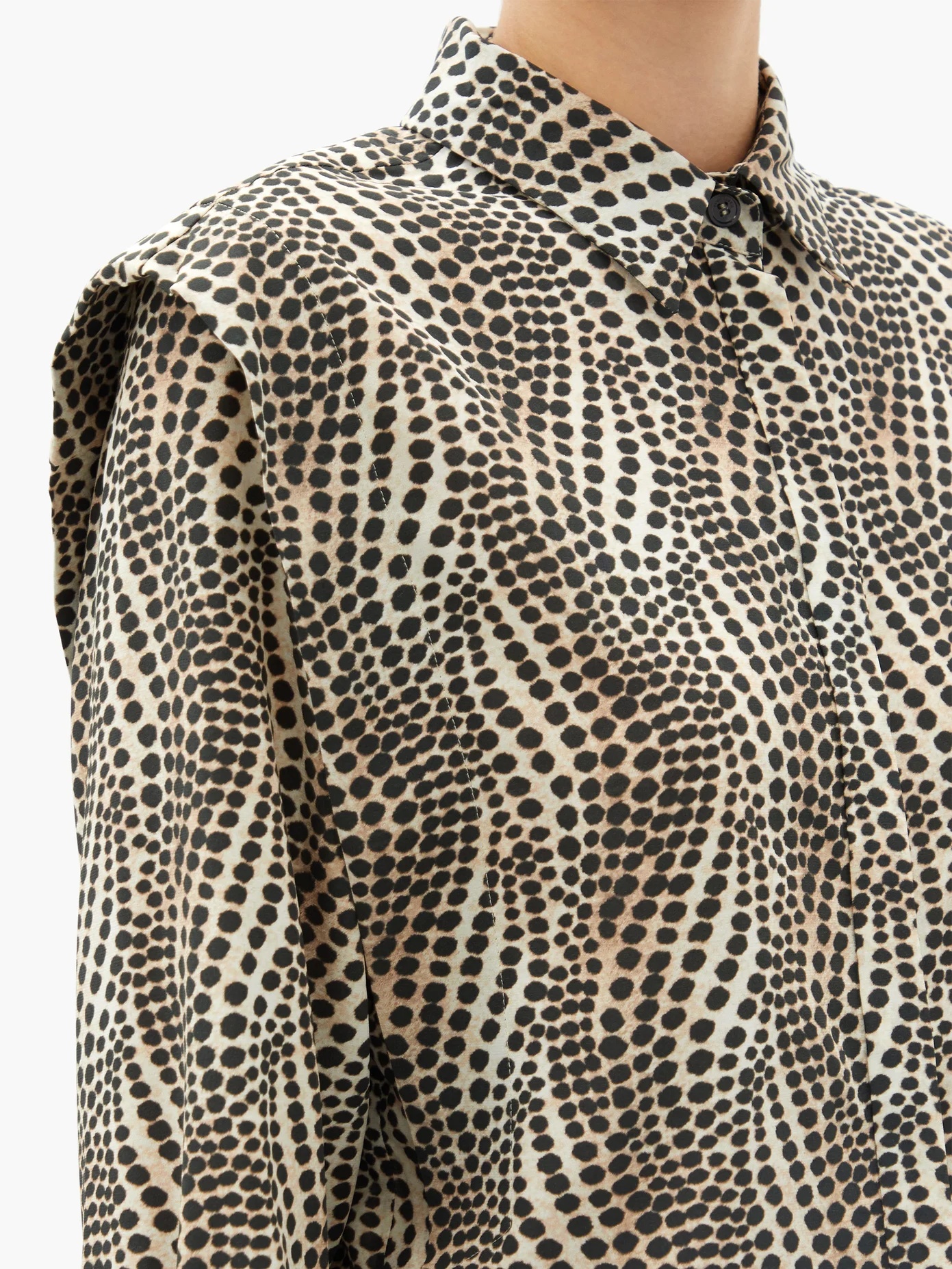 Igalki dot-print silk-blend poplin shirt - 3