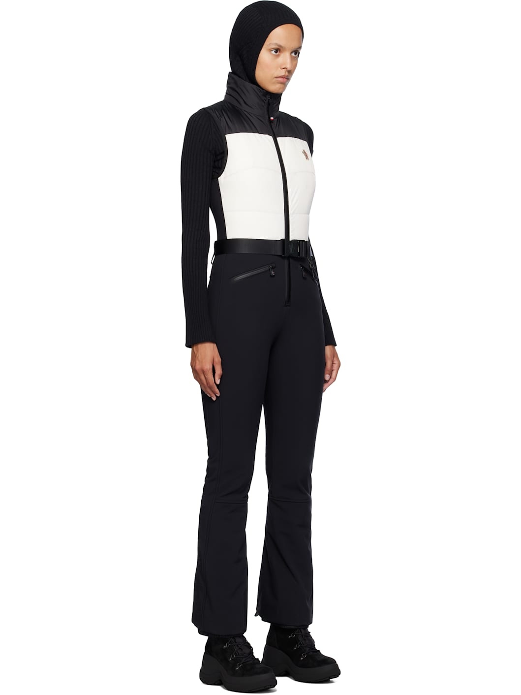 Black & White Ski Suit Down Jumpsuit - 2