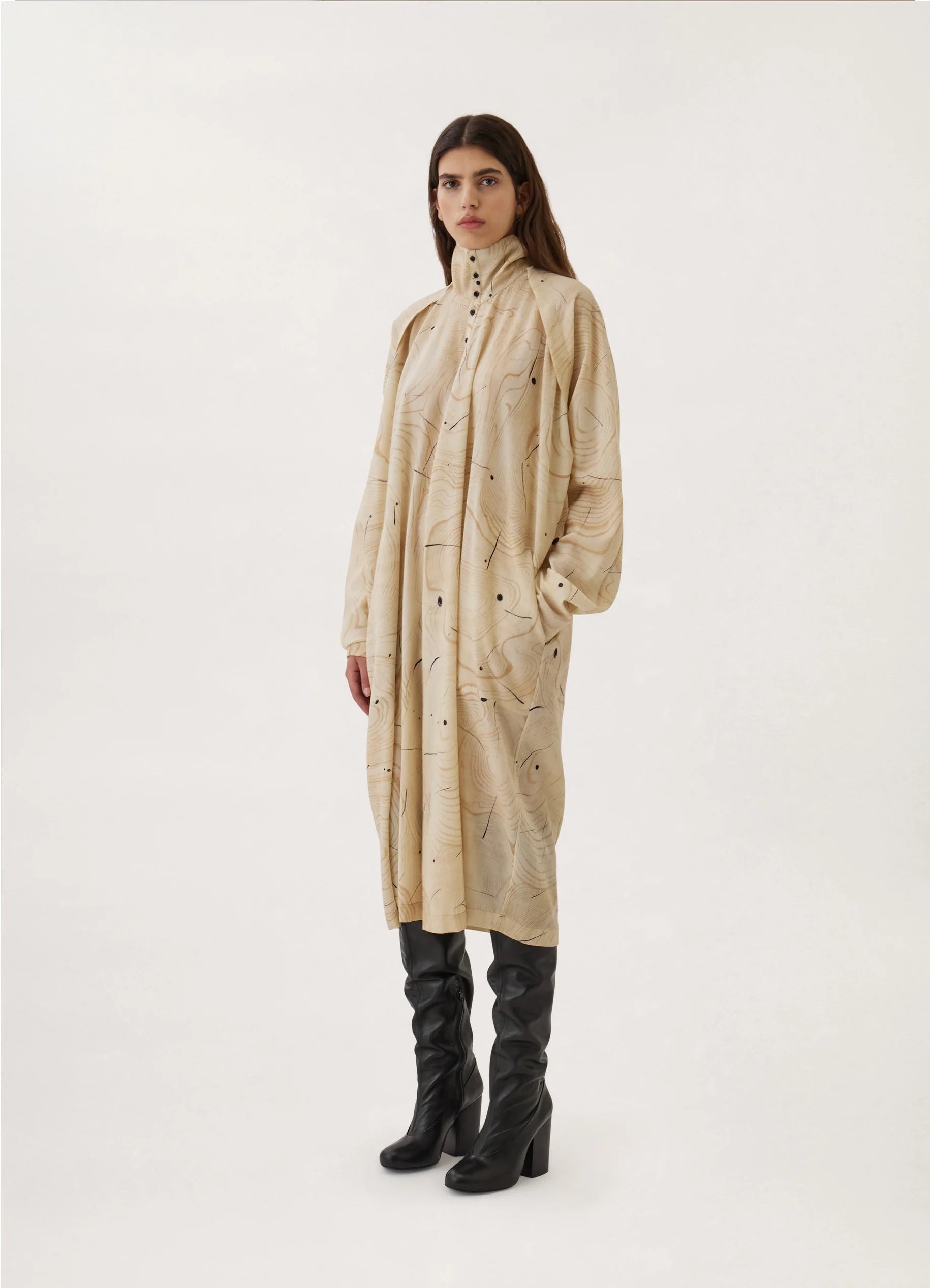 BELTED TILTED DRESS
WOOD WOOL PRINT - 7