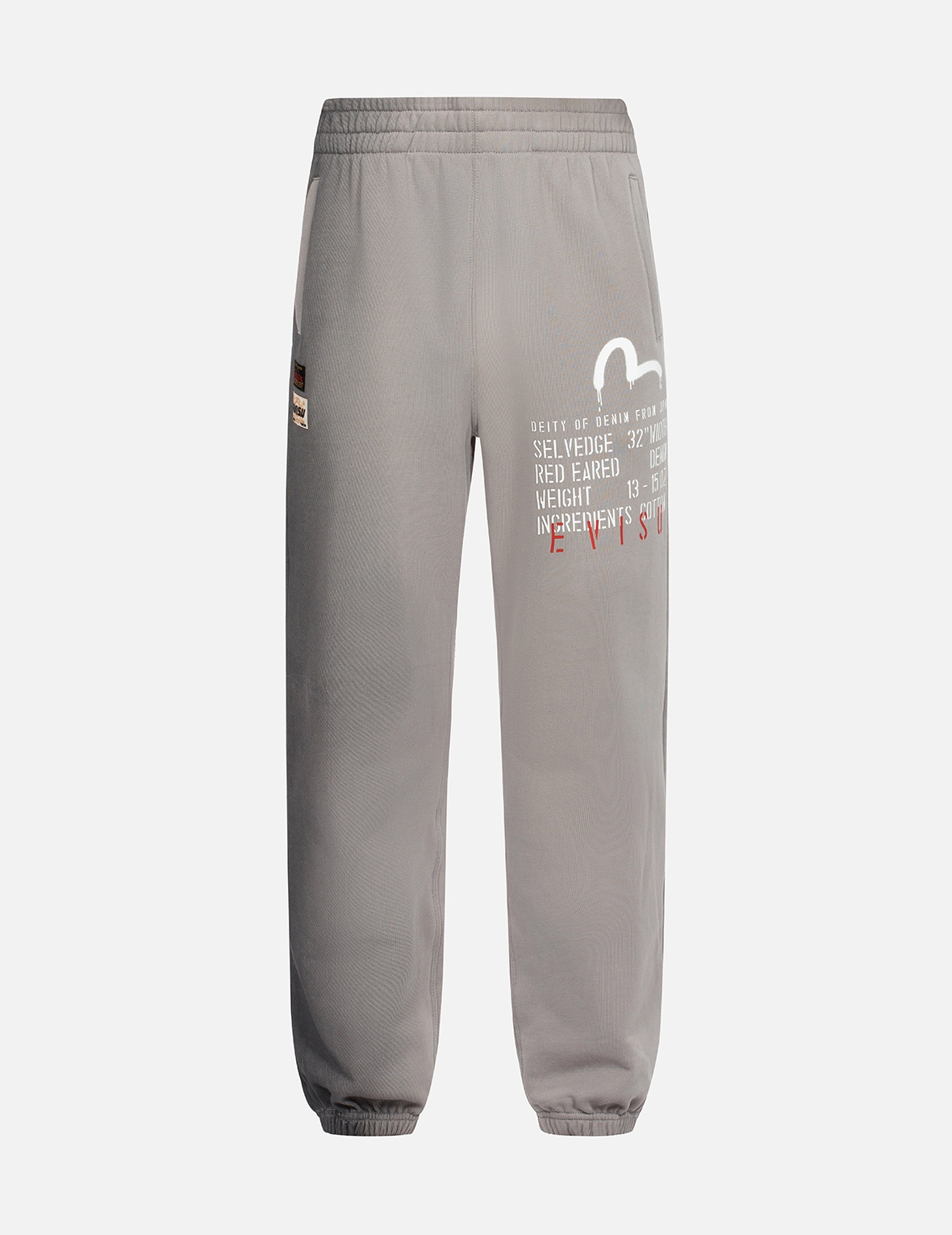 GRAFFITI SEAGULL AND SLOGAN PRINT STRAIGHT FIT SWEATPANTS - 1