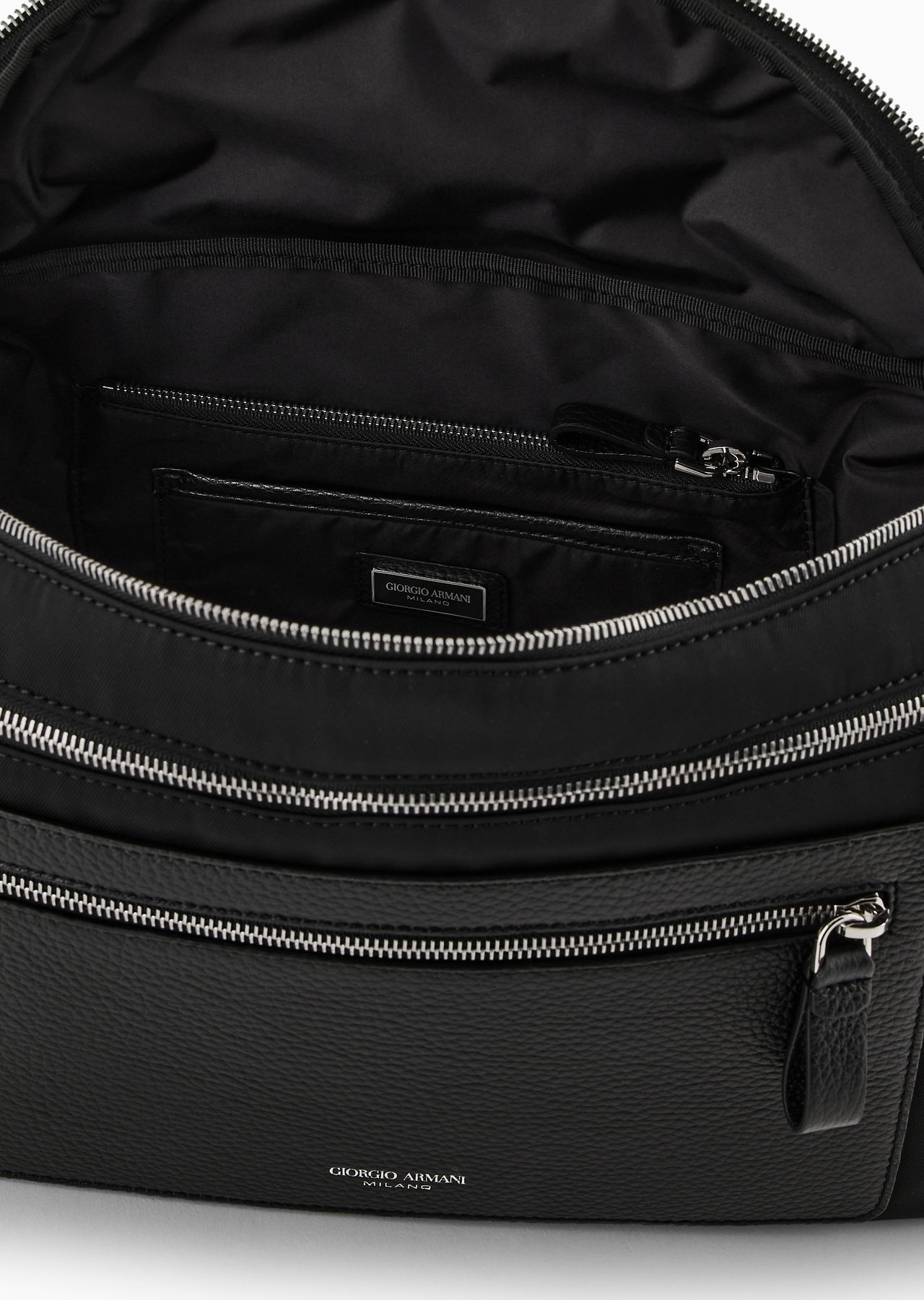 ASV nylon and pebbled leather large crossbody bag - 4
