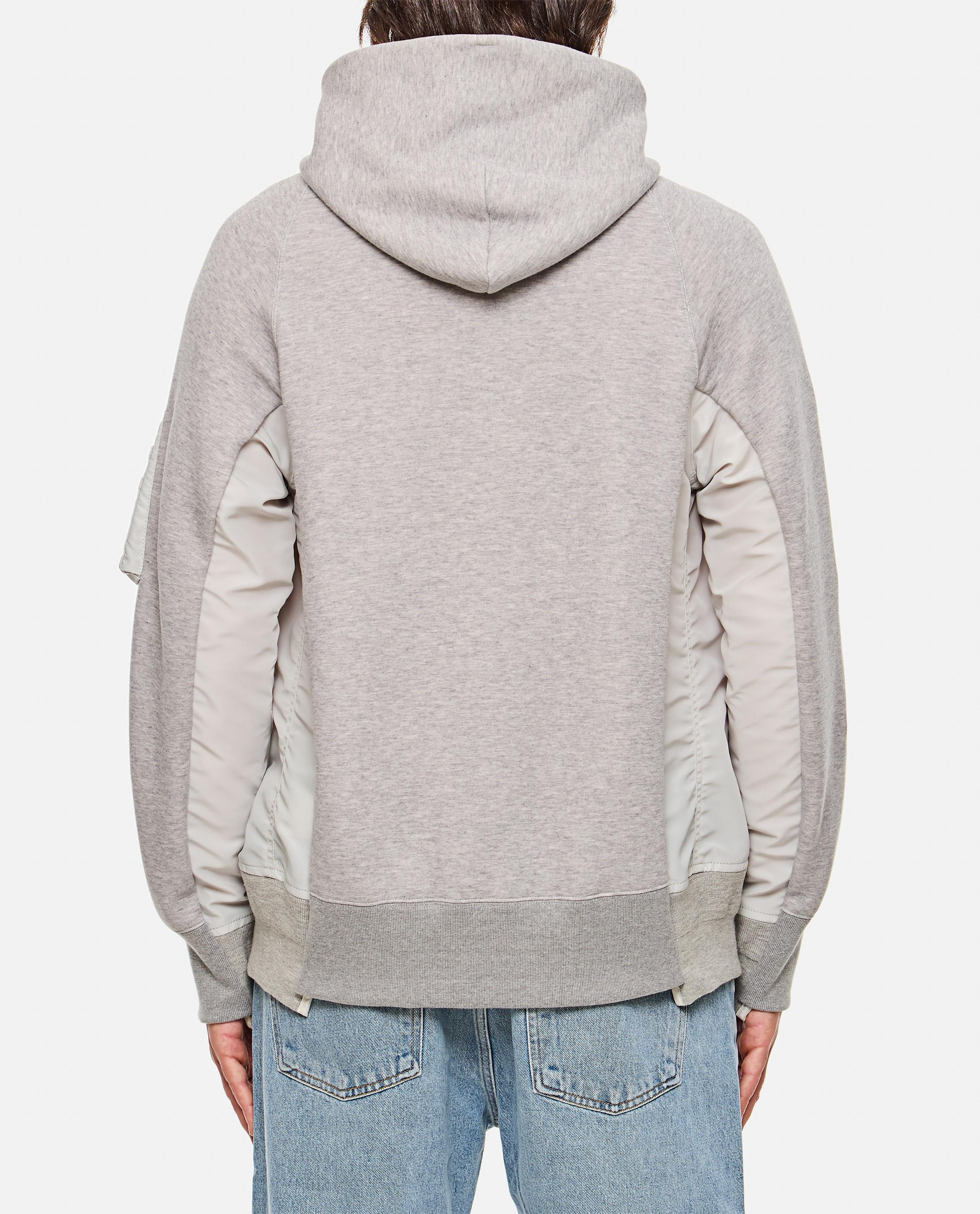TERRY SWEATSHIRT WITH TWILL AND NYLON HOOD - 3