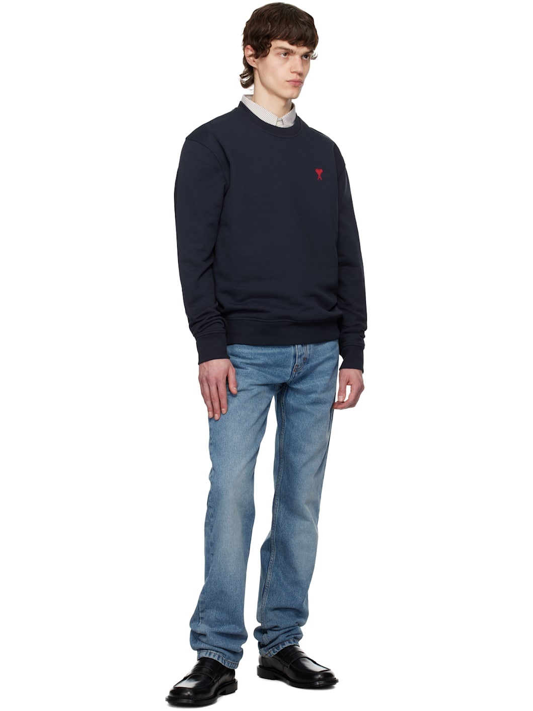 Navy Cotton Ami de Coeur Sweatshirt - 4