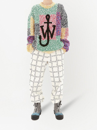 JW Anderson Anchor patchwork crewneck jumper outlook