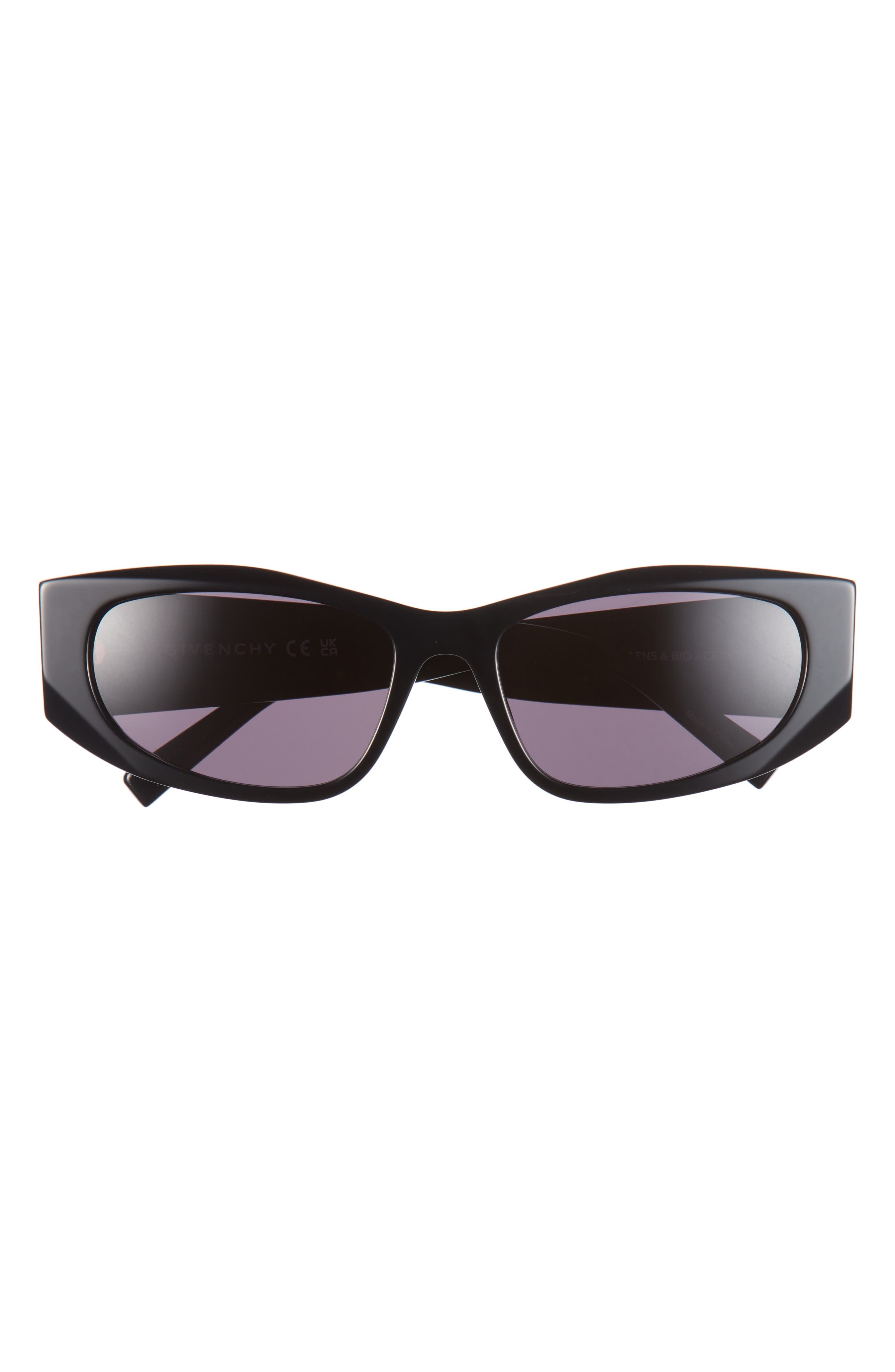 Givenchy GV Day 56mm Geometric Sunglasses in Shiny Black /Smoke at Nordstrom - 1