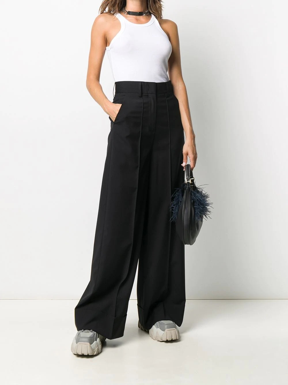 high-waisted wide leg trousers - 2