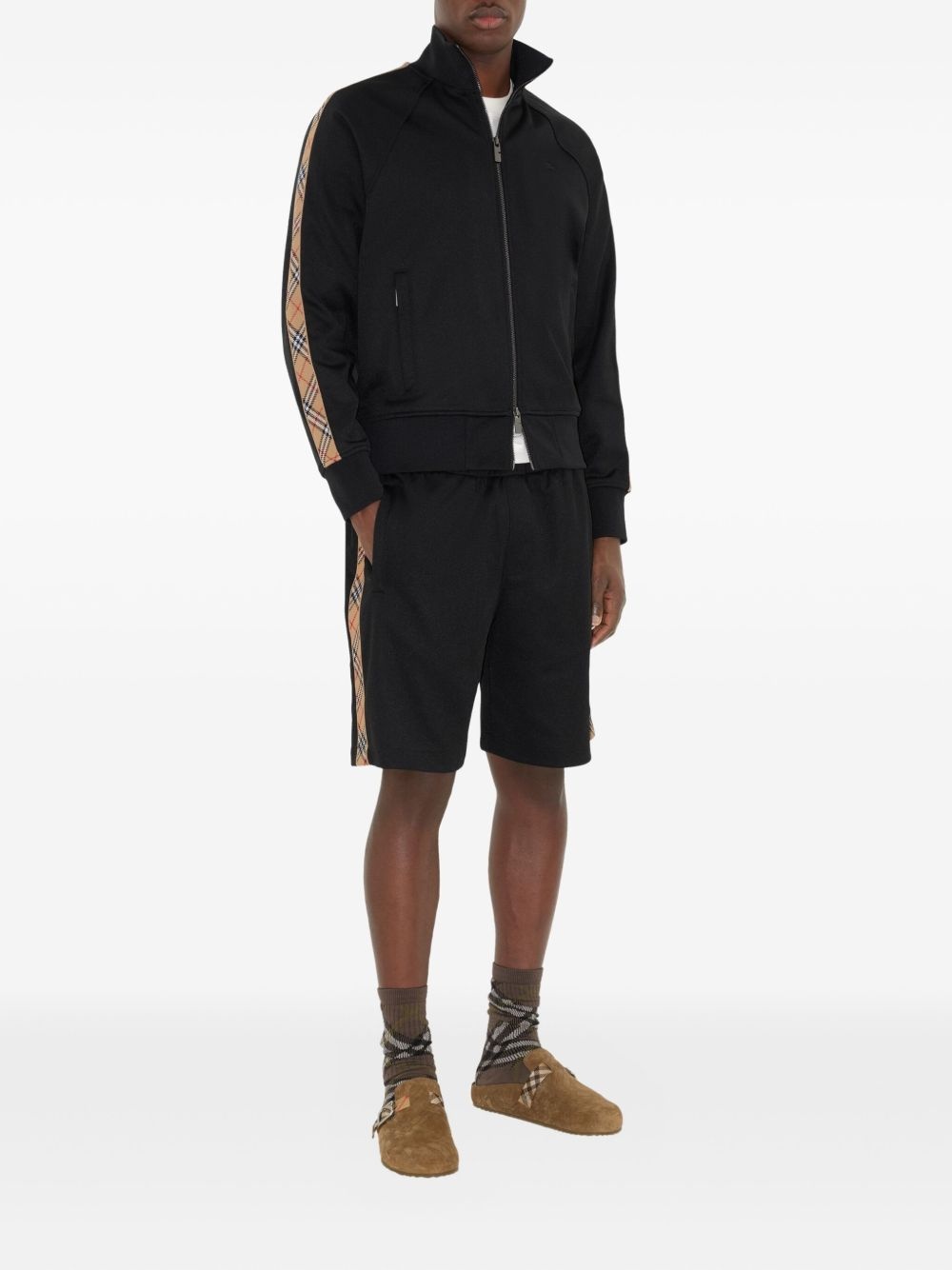 checked-trim sweatshirt - 2