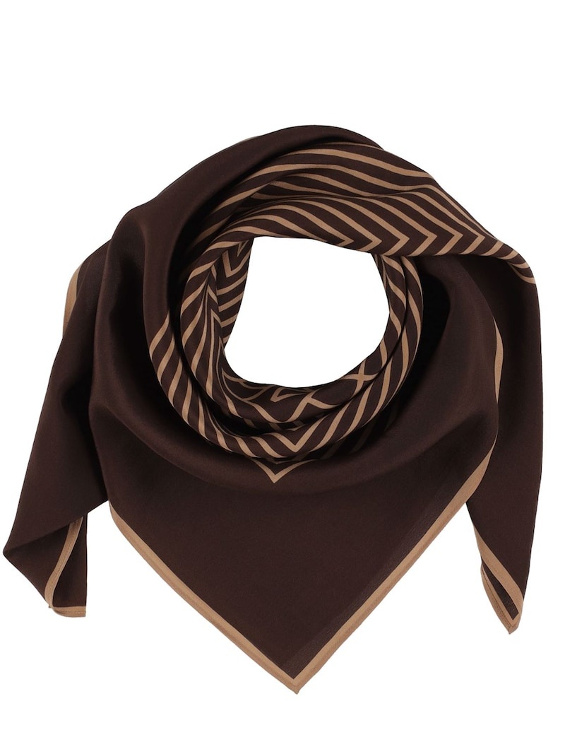 Centered monogram silk scarf - 1