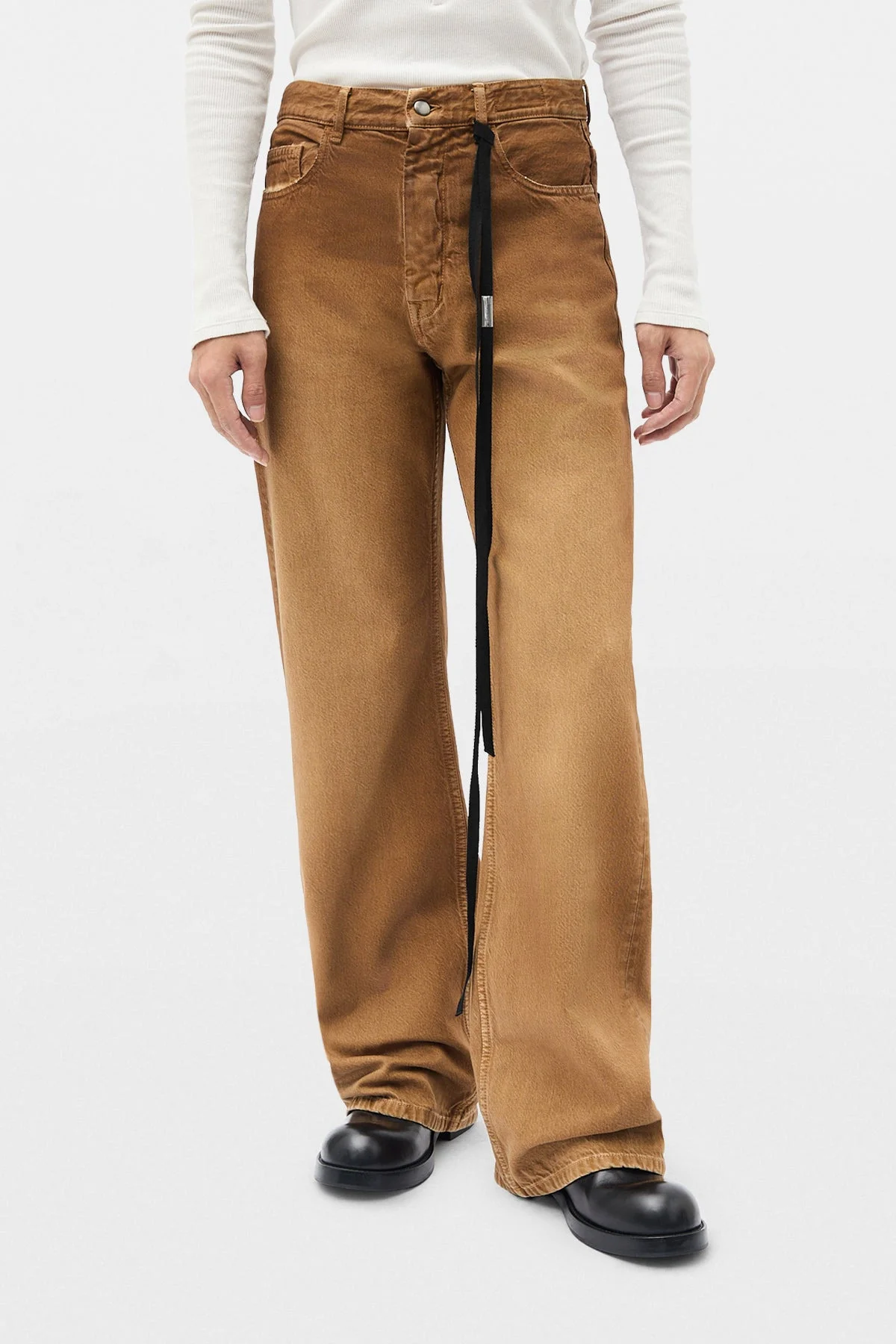 Modest 5-Pockets Relaxed Flared Trousers - 1