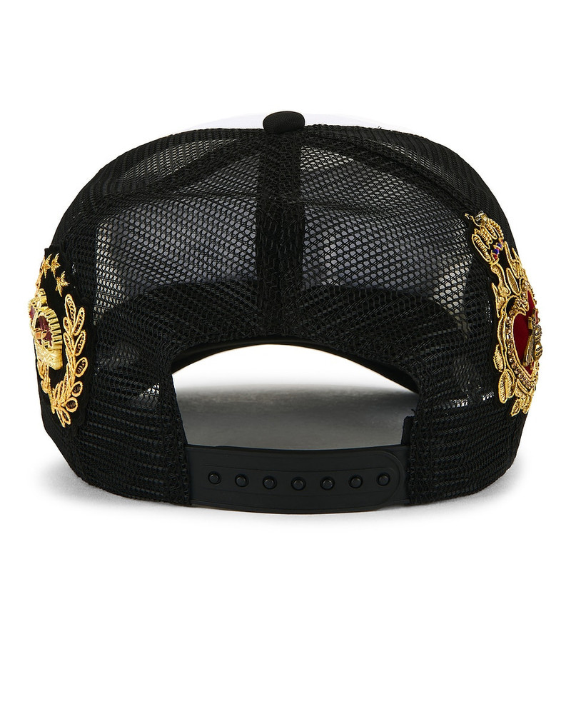 WHO DECIDES WAR Baroque Trucker Hat outlook