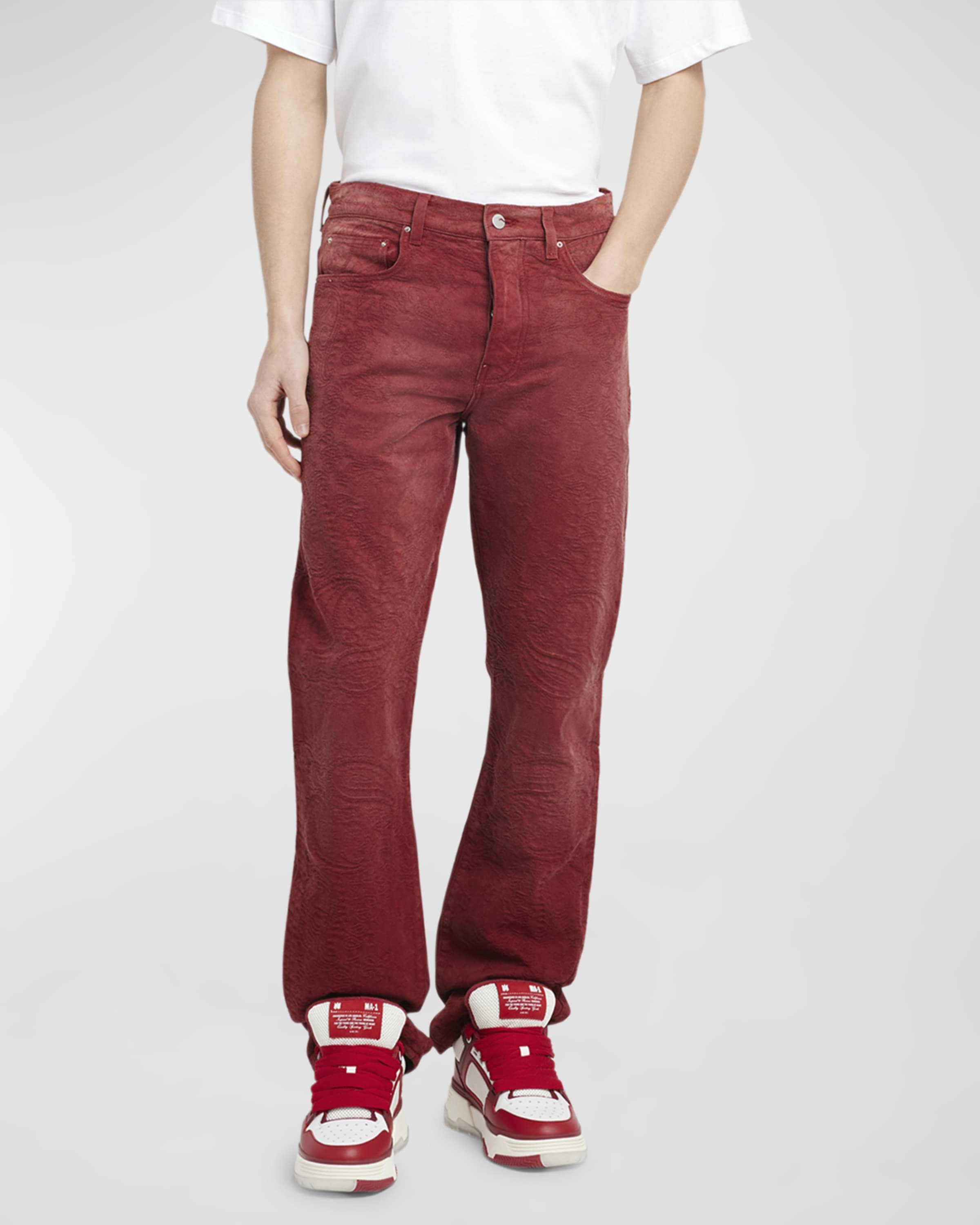 Men's Bandana Jacquard Straight-Leg Jeans - 2