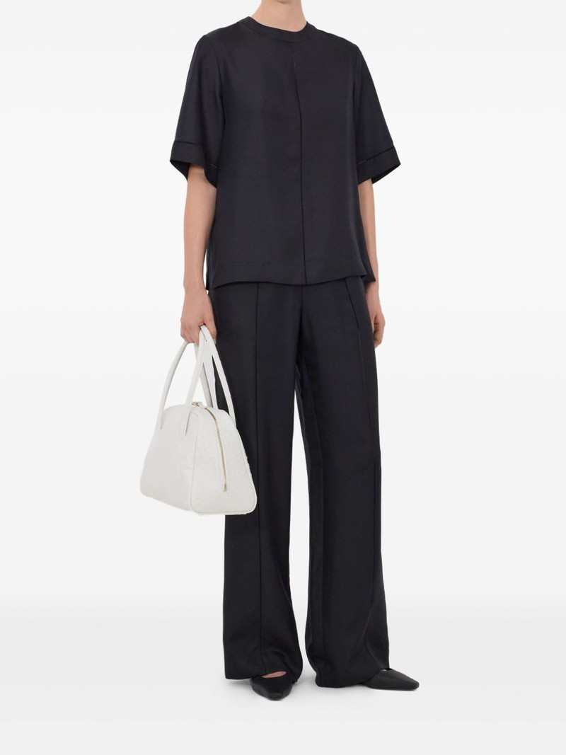 Loulou de Saison Havana lace-stitch silk top outlook