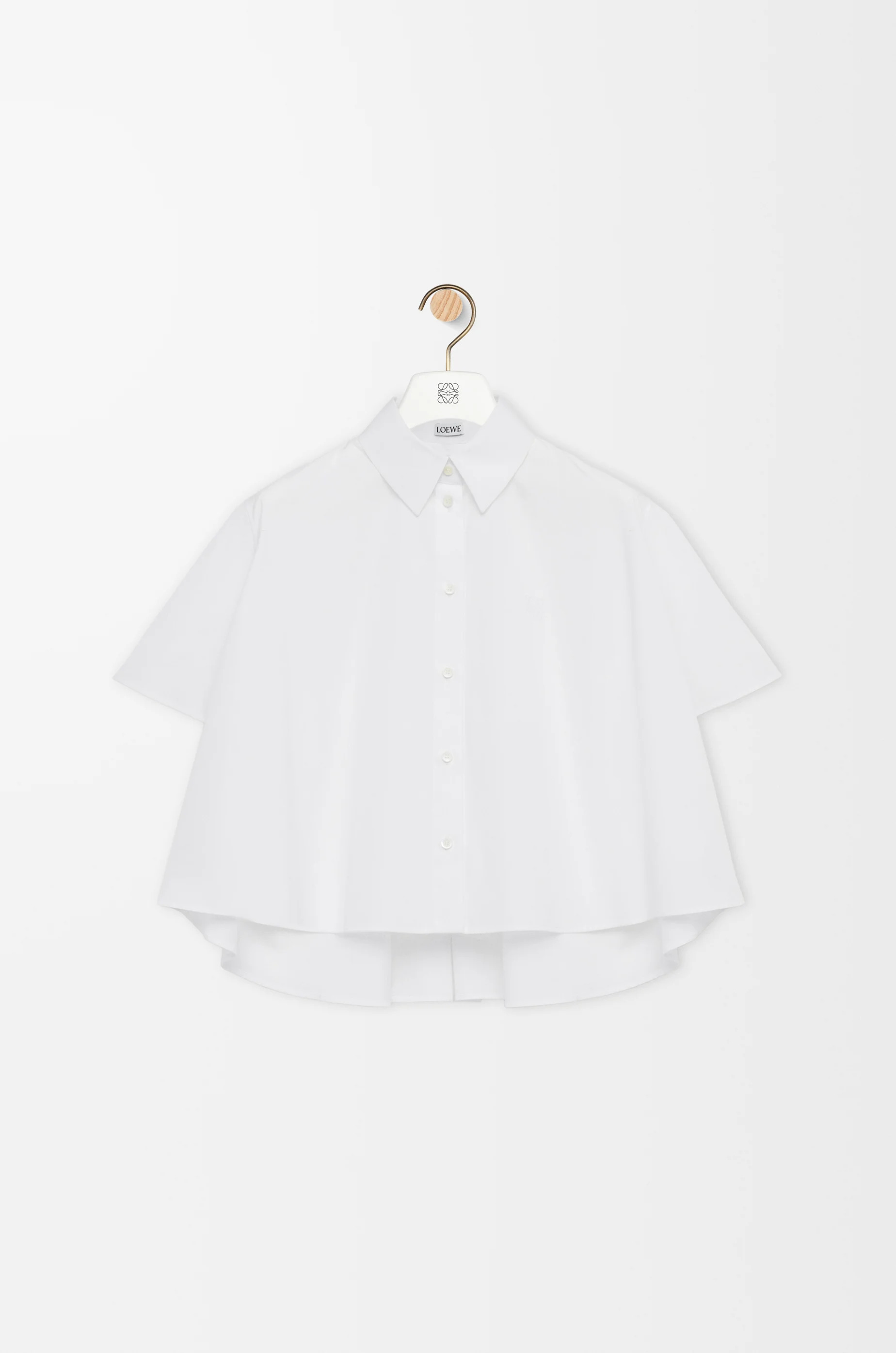 Short sleeve trapeze shirt in cotton - 1