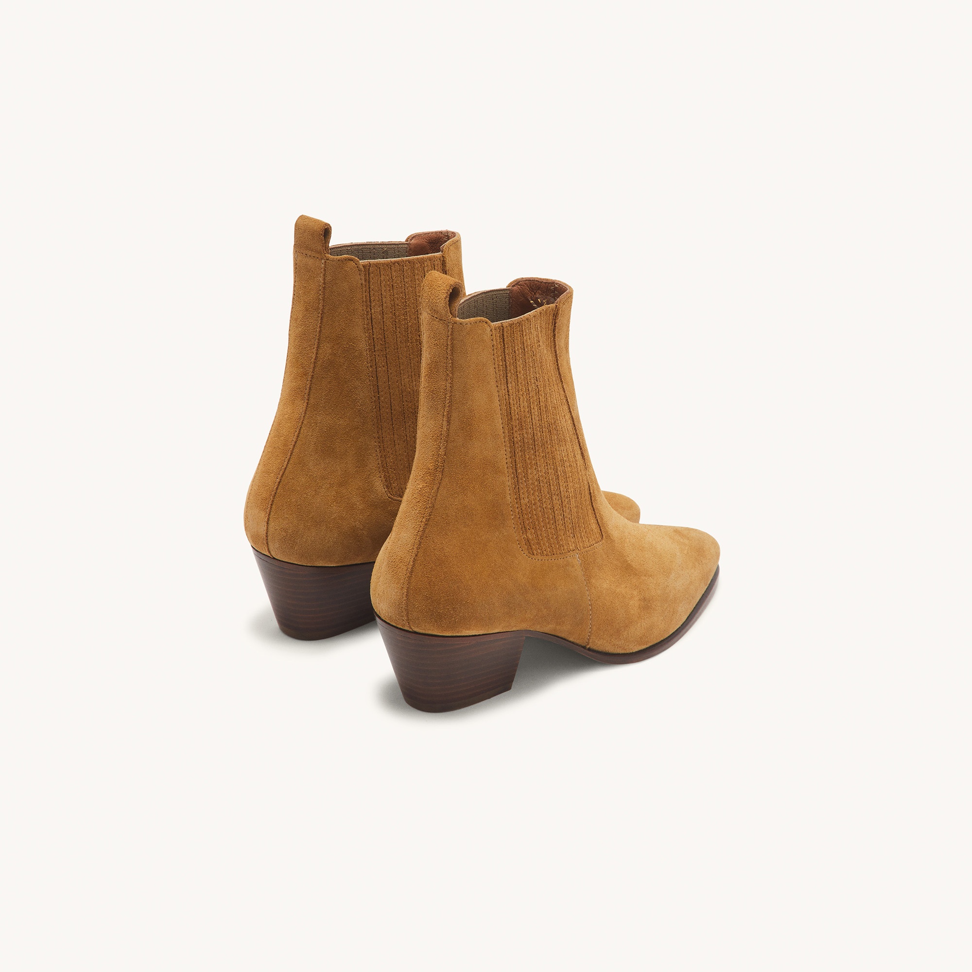 Leather ankle boots with elastic - 4