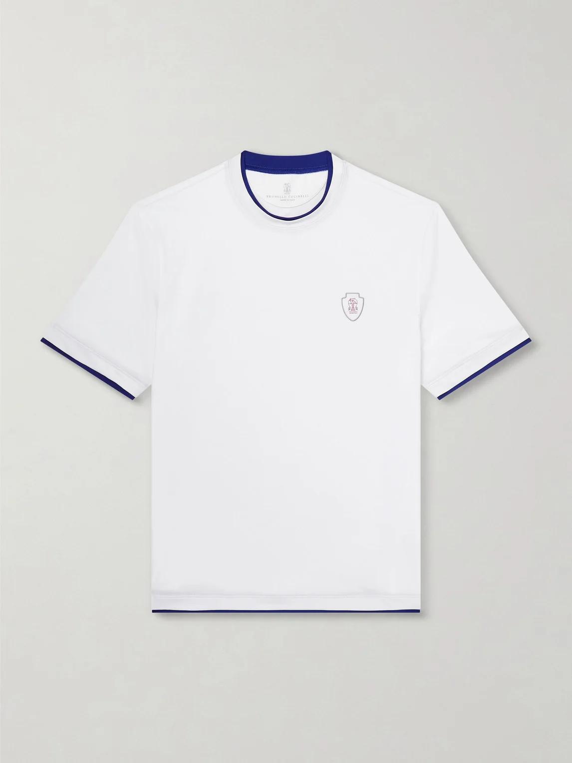 Logo-Appliquéd Tech-Jersey Tennis Shirt - 1