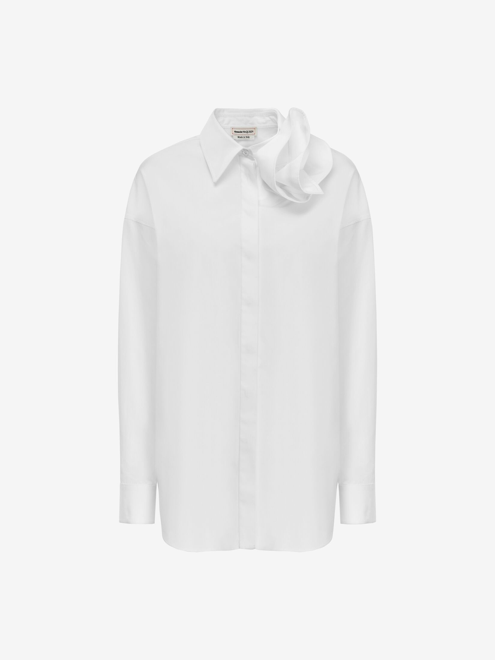 Women's Draped Orchid Shirt in Optical White - 1