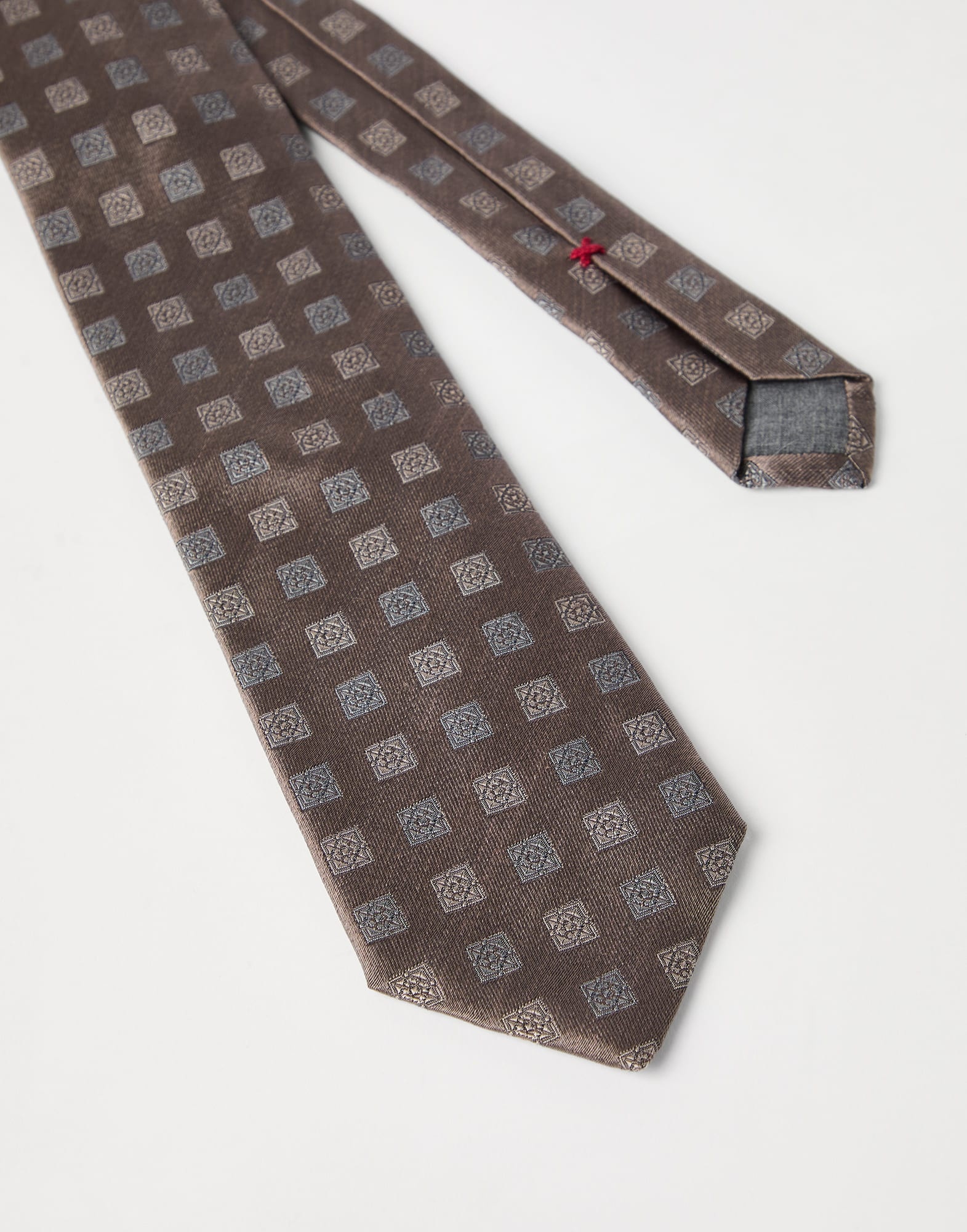 Silk tie with squares pattern - 2