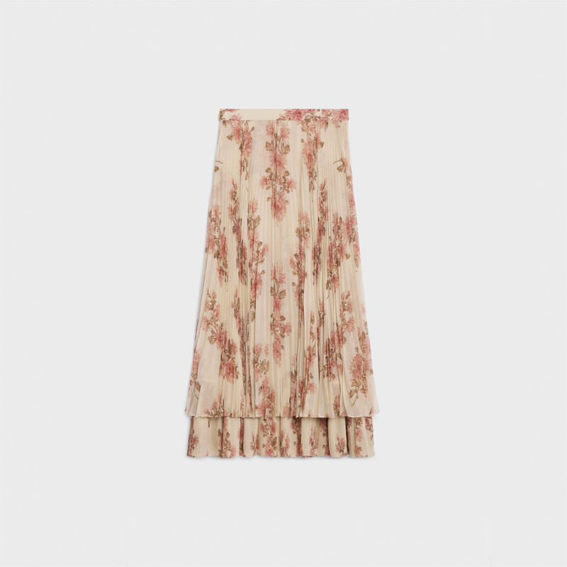 CELINE MIDI RUFFLED SKIRT IN SILK GEORGETTE outlook
