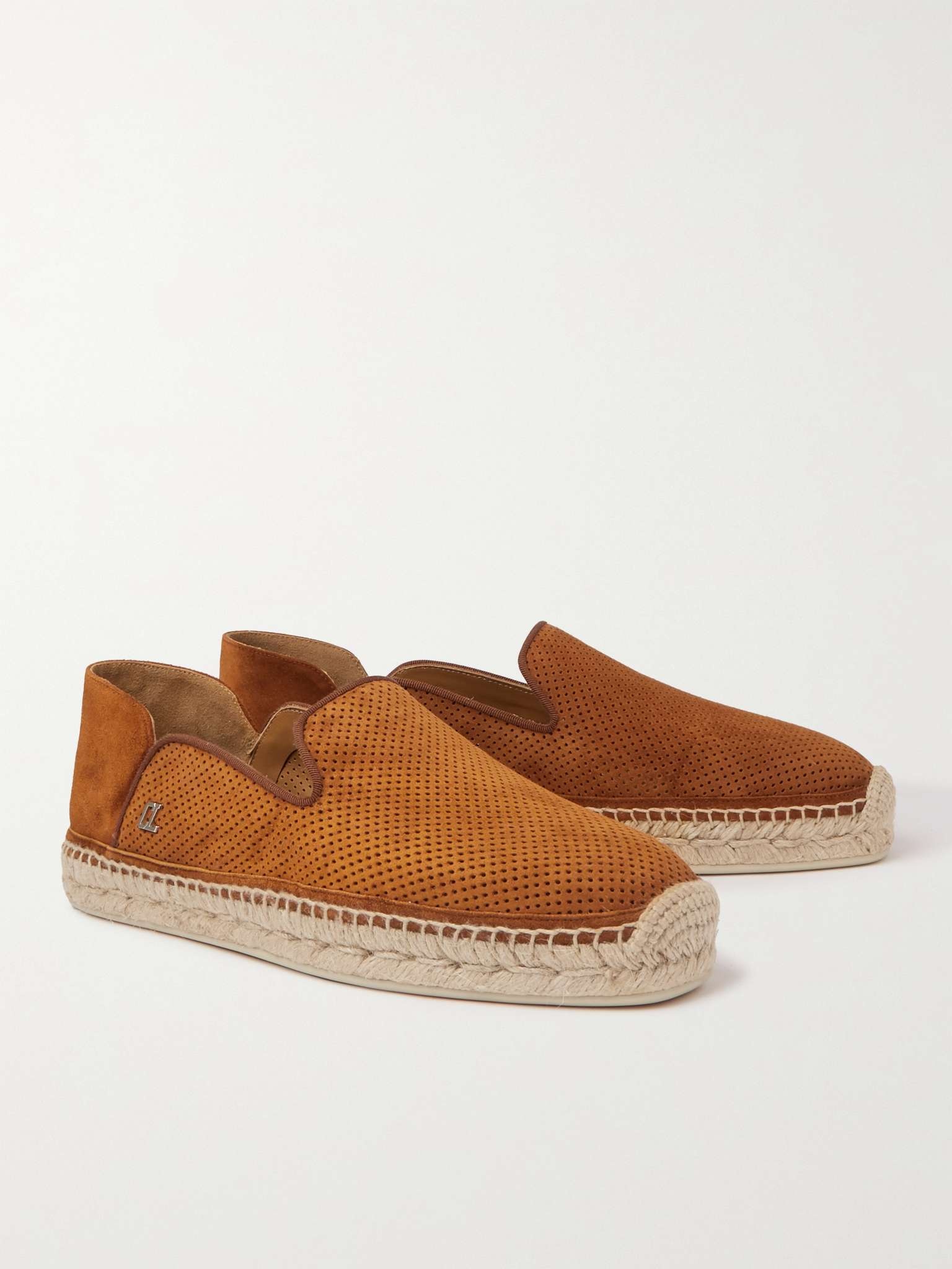 Perforated Suede Espadrilles - 4