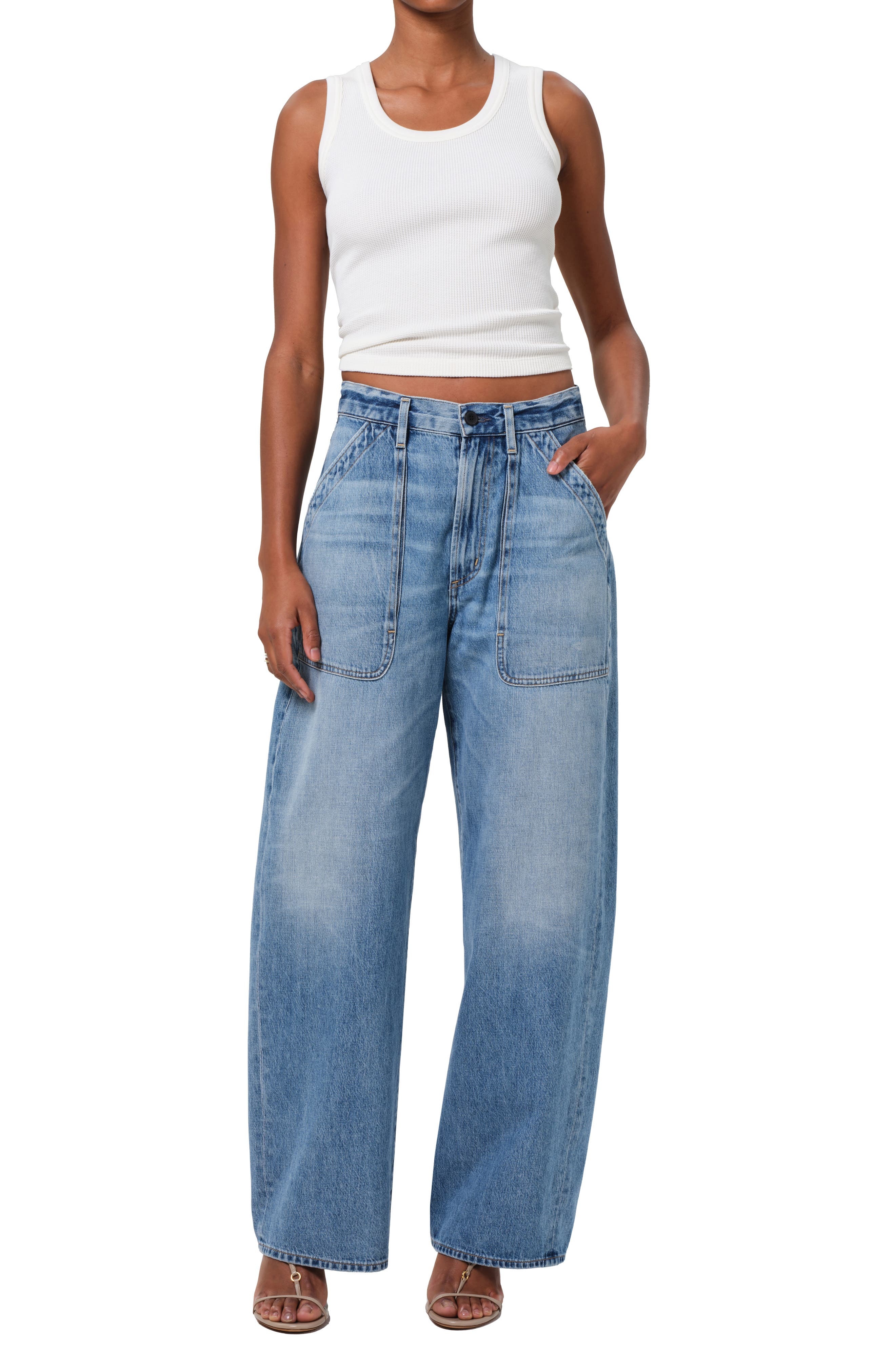 Citizens of Humanity Ayla High Waist Baggy Wide Leg Utility Jeans in Zenith at Nordstrom - 5