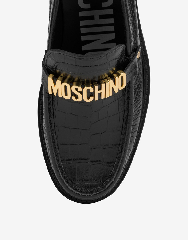 CROCODILE-PRINT CALFSKIN LOAFERS 4