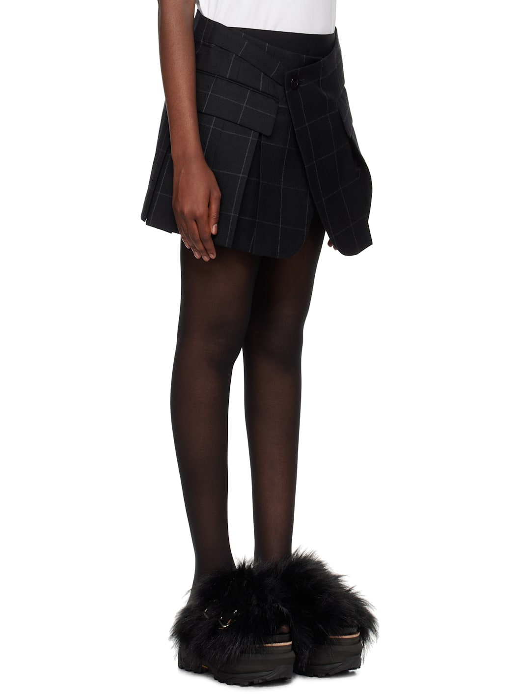 Black Windowpane Shorts - 2