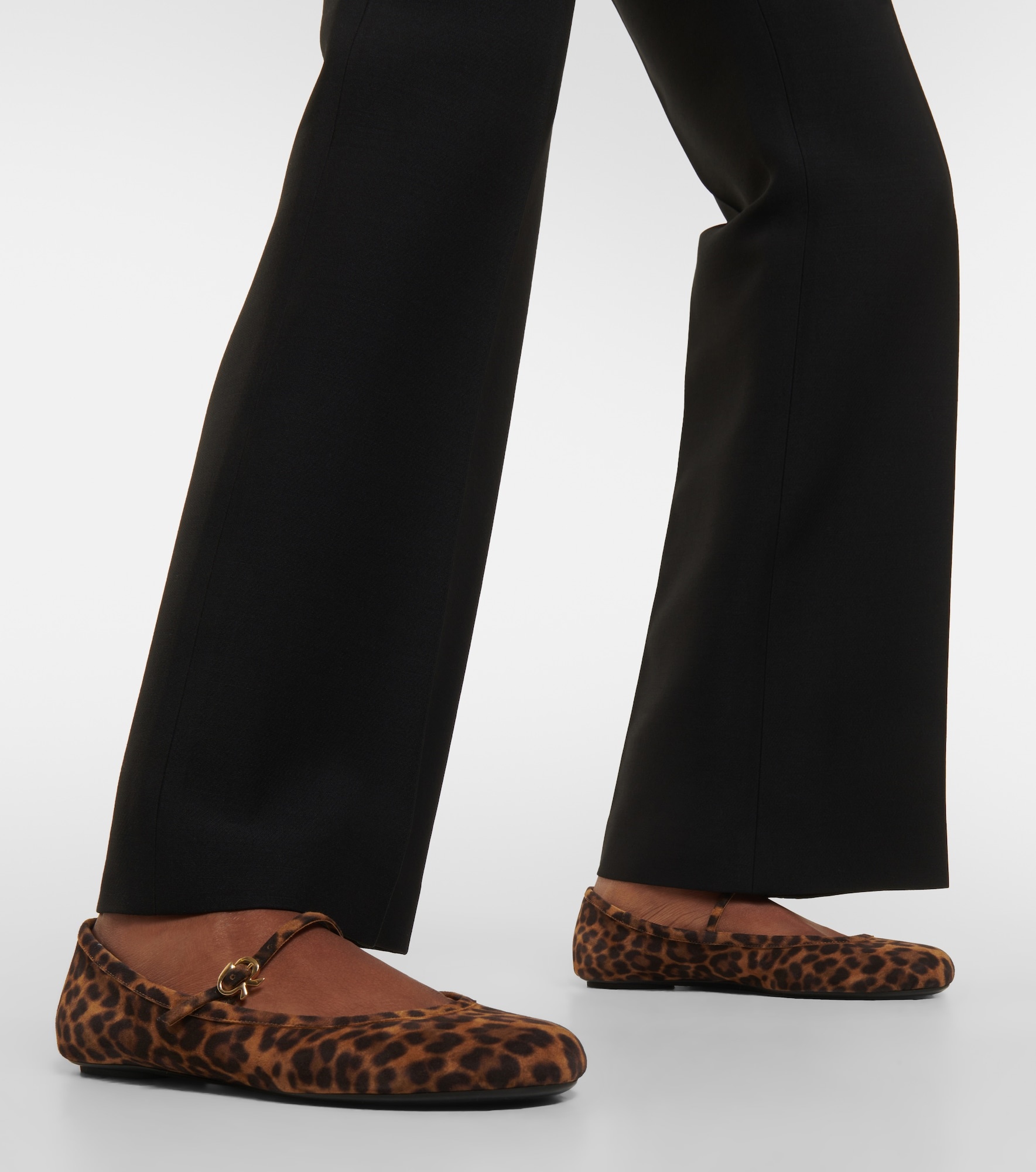 Carla leopard-print suede ballet flats - 4