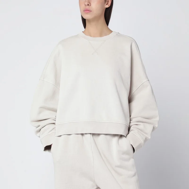 Oversized white crewneck sweatshirt - 1