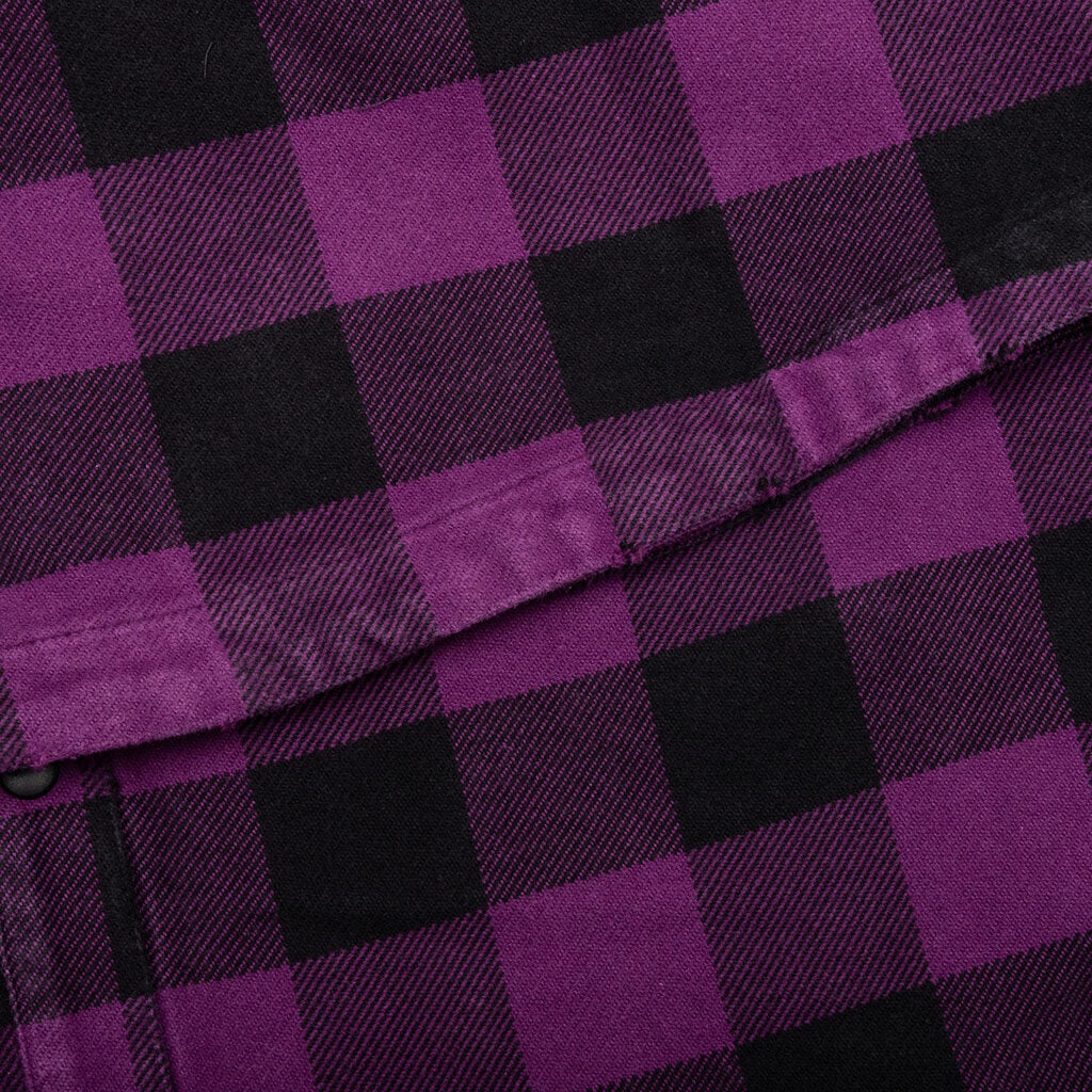 PALM ANGELS CLASSIC LOGO OVERSHIRT - PURPLE/WHITE - 5