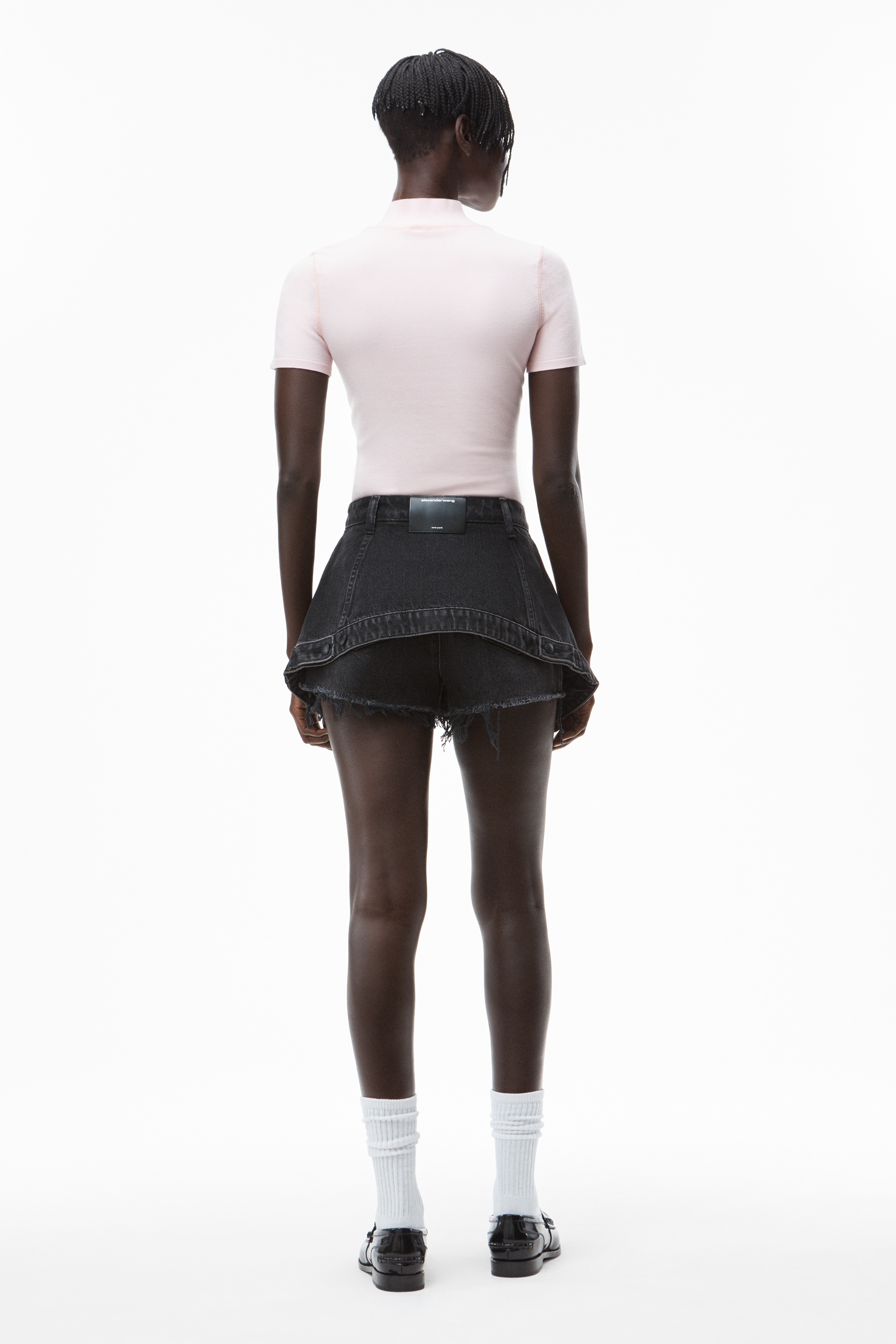 CUTAWAY SKORT IN DENIM - 5