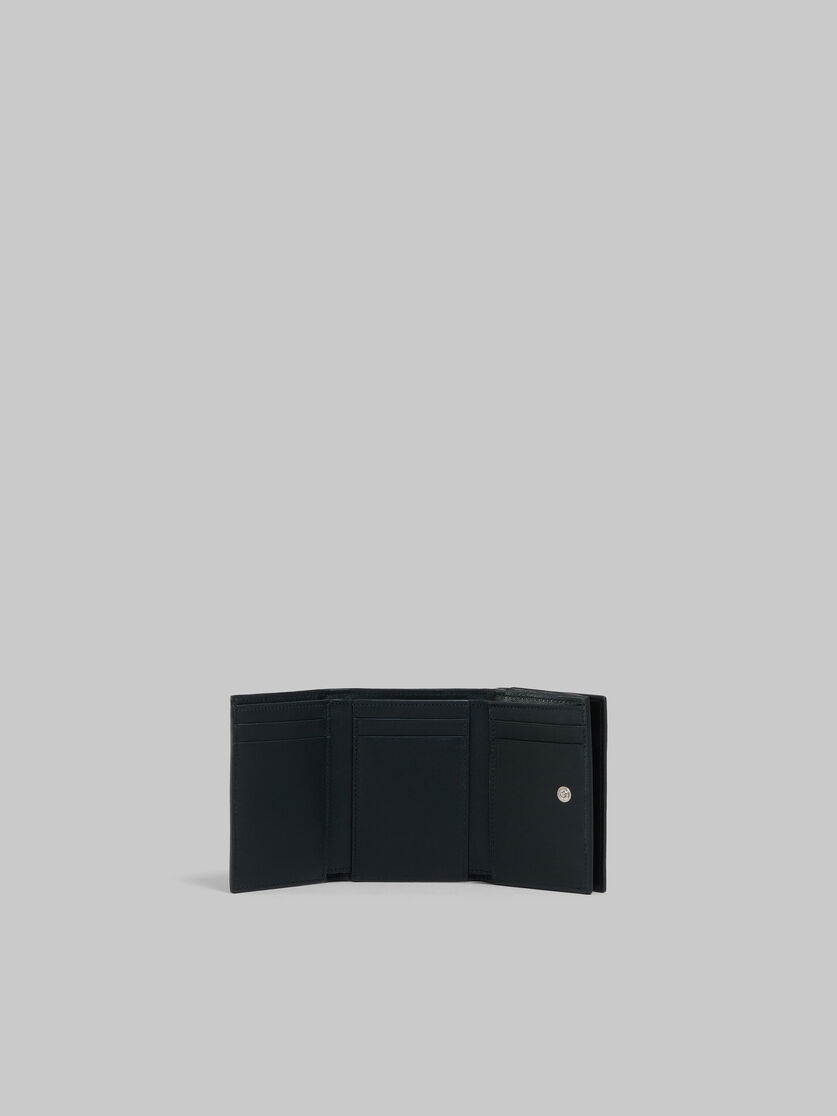 BLACK LEATHER TRIFOLD WALLET WITH MARNI MENDING - 2