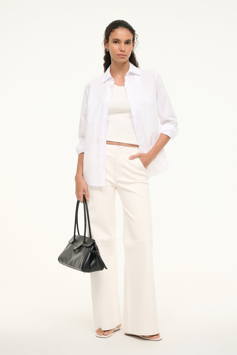 STAUD STAUD ALINE LEATHER PANTS IVORY outlook