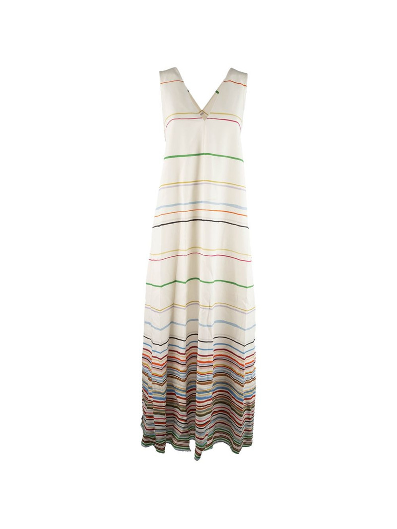 striped V-neck dress 1