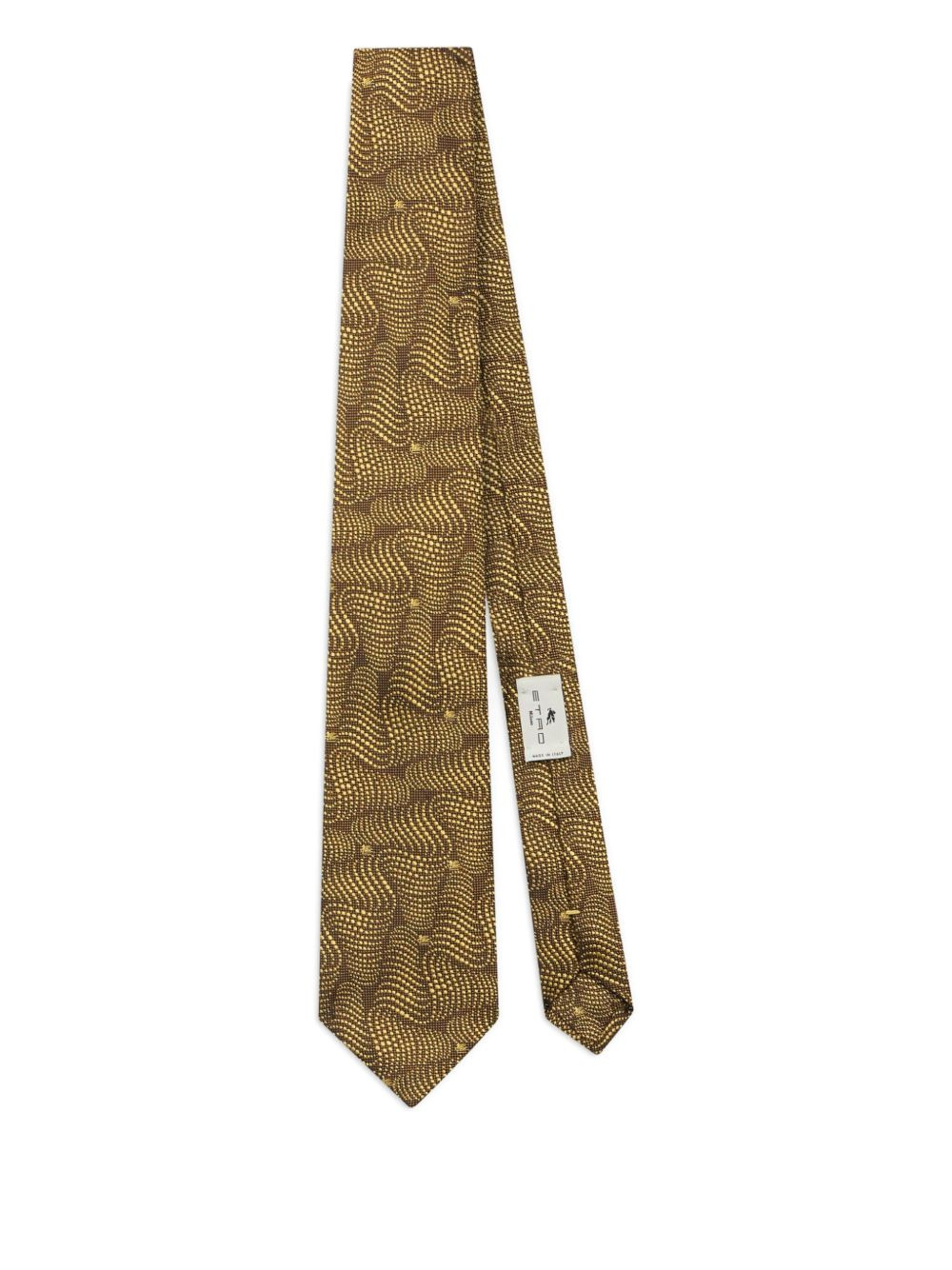 wave-pattern silk tie - 3