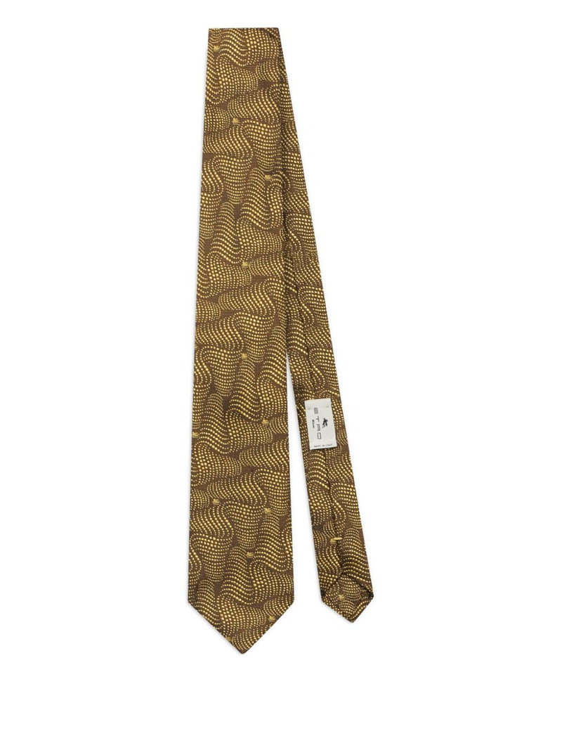 wave-pattern silk tie 3