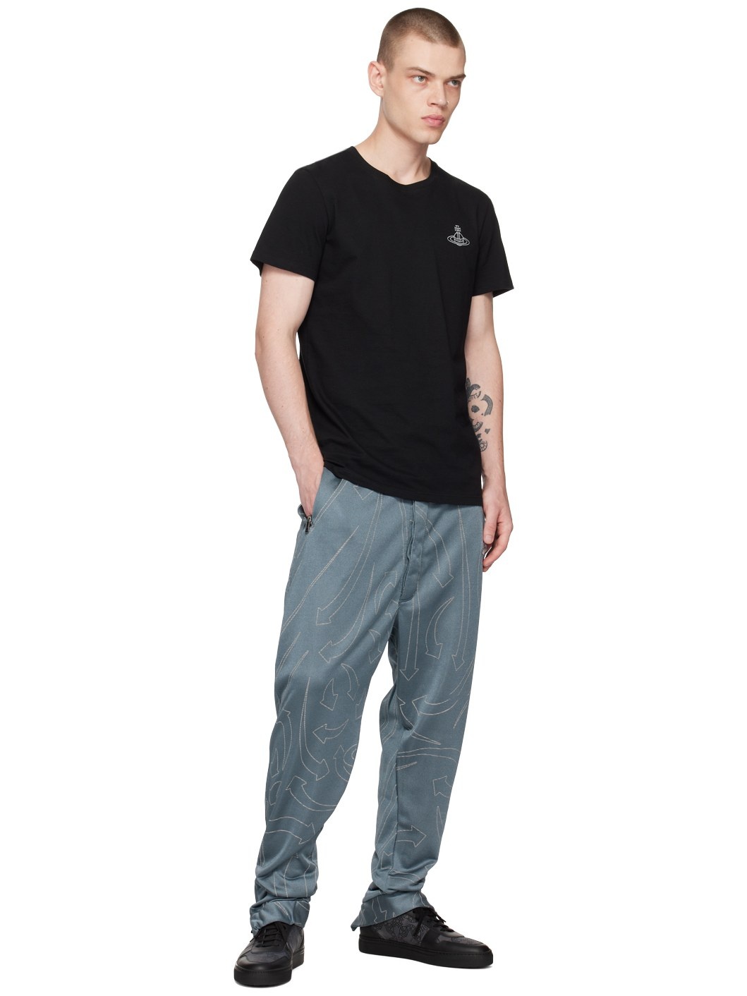 Gray Embroidered Track Pants - 4